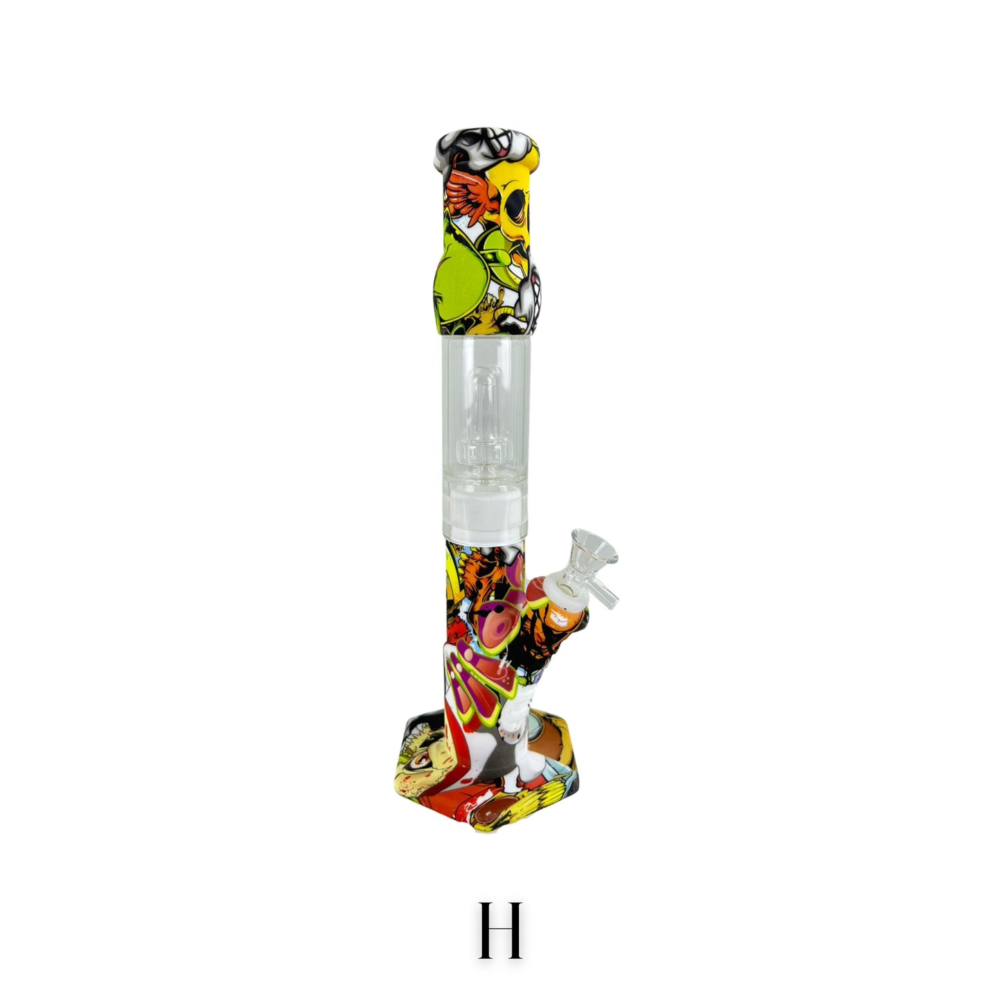 Glass Bong | UNBREAKABLE SILICONE V2 WITH DOME GLASS PERCOLATOR 12 INCH