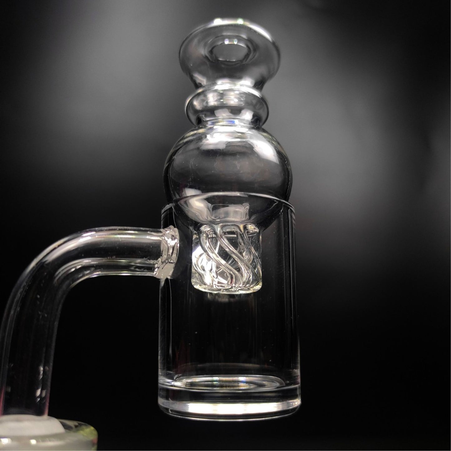 CARB CAP | SPIRAL RING V.2 QUARTZ CARB CAP 12.30 MM INNER DIAMETER 24.6 MM WIDEST DIAMETER