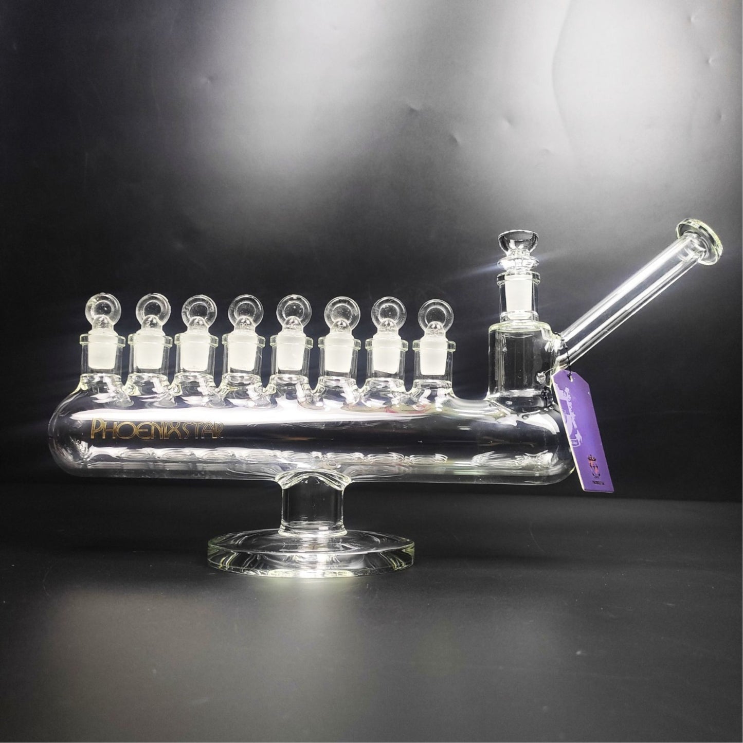 Glass Bong | Phoenix Massive Bubbler Chamber with 8 + 1 14mm joint 14" Length 