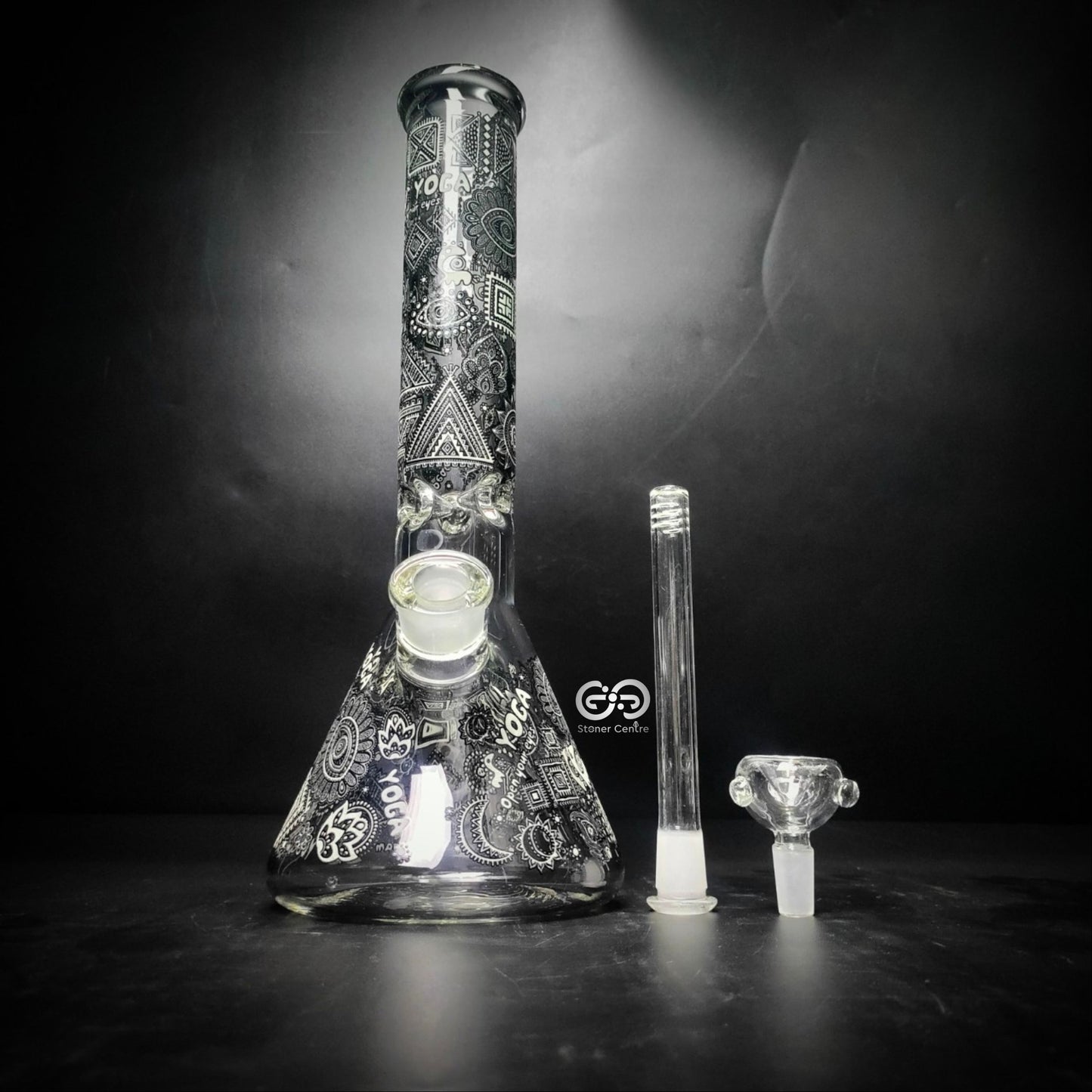 Glass Bong | TRIBAL GLOW IN THE DARK 14 INCH