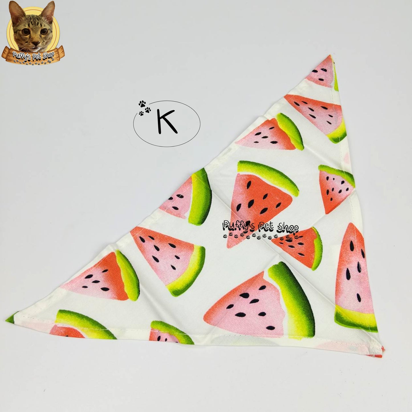 Puffy's Pet Shop |  Luxury Cotton Pet Scarf  ผ้าพันคอสัตว์เลี้ยงพรีเมียม ผ้าคอตตอนแท้ เนื้อผ้าดี ไม่ระคายเคือง สำหรับสุนัขและแมว ขนาด S 40 ซม.