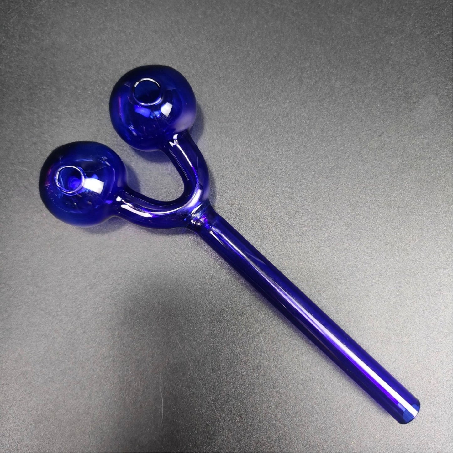 PIPE | DOUBLE BOWL BURNER GLASS PIPE FOR WAX 5.5 INCH