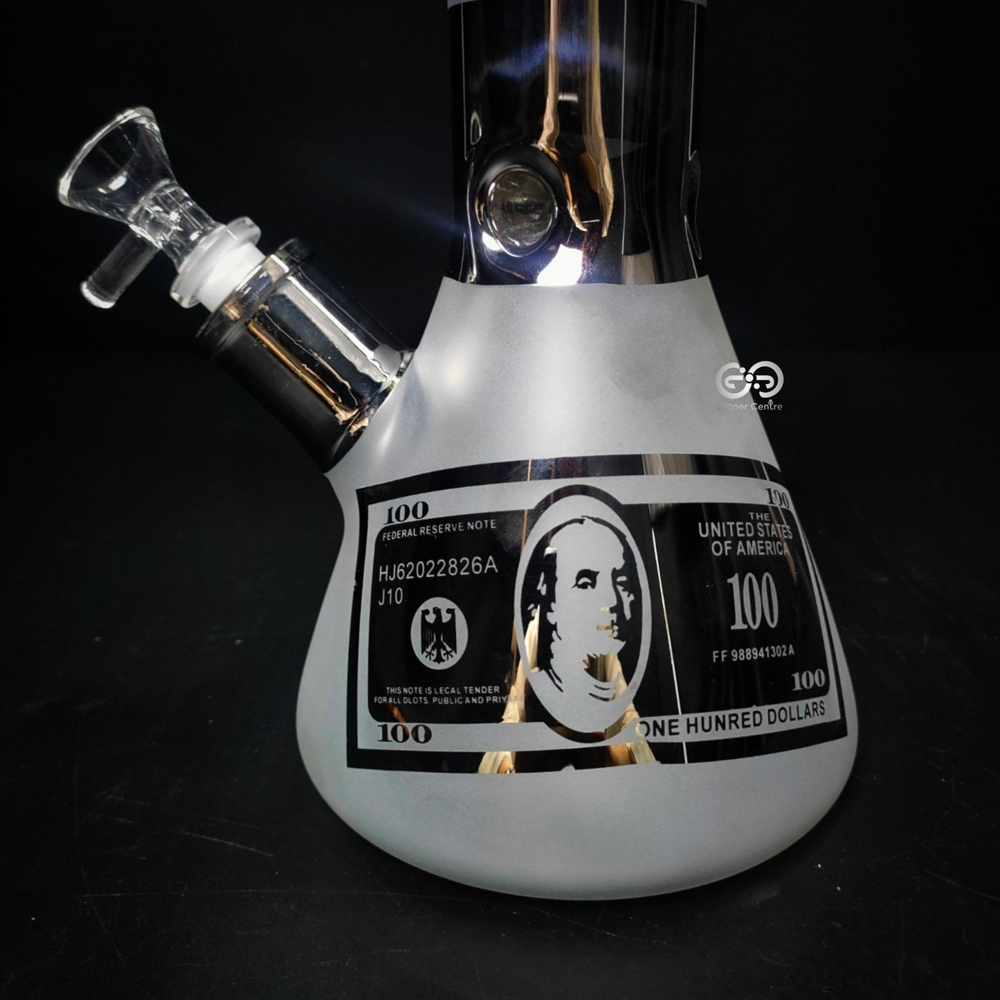 Glass Bong | DOLLAR BILL BEAKER SILVER 13.5 INCH
