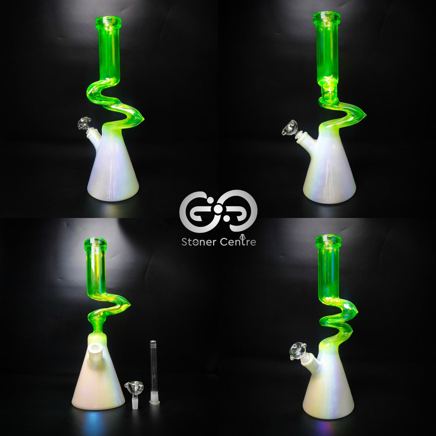 Glass Bong | HOLOGRAPHIC RAINBOW 17 INCH 3 KINK BRAKER