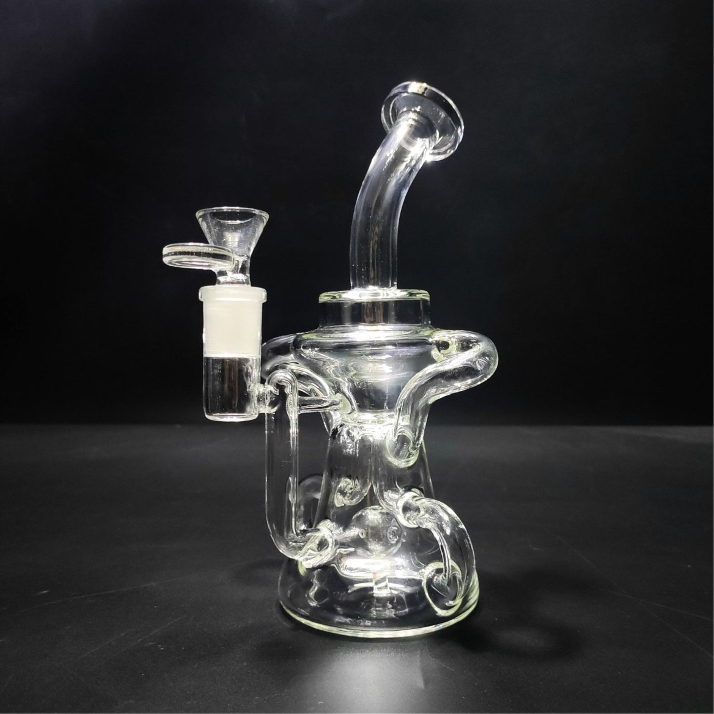 Glass Bong | DOUBLE RECYCLER DISPERSER BUBBLER OIL RIG 8.5 INCH