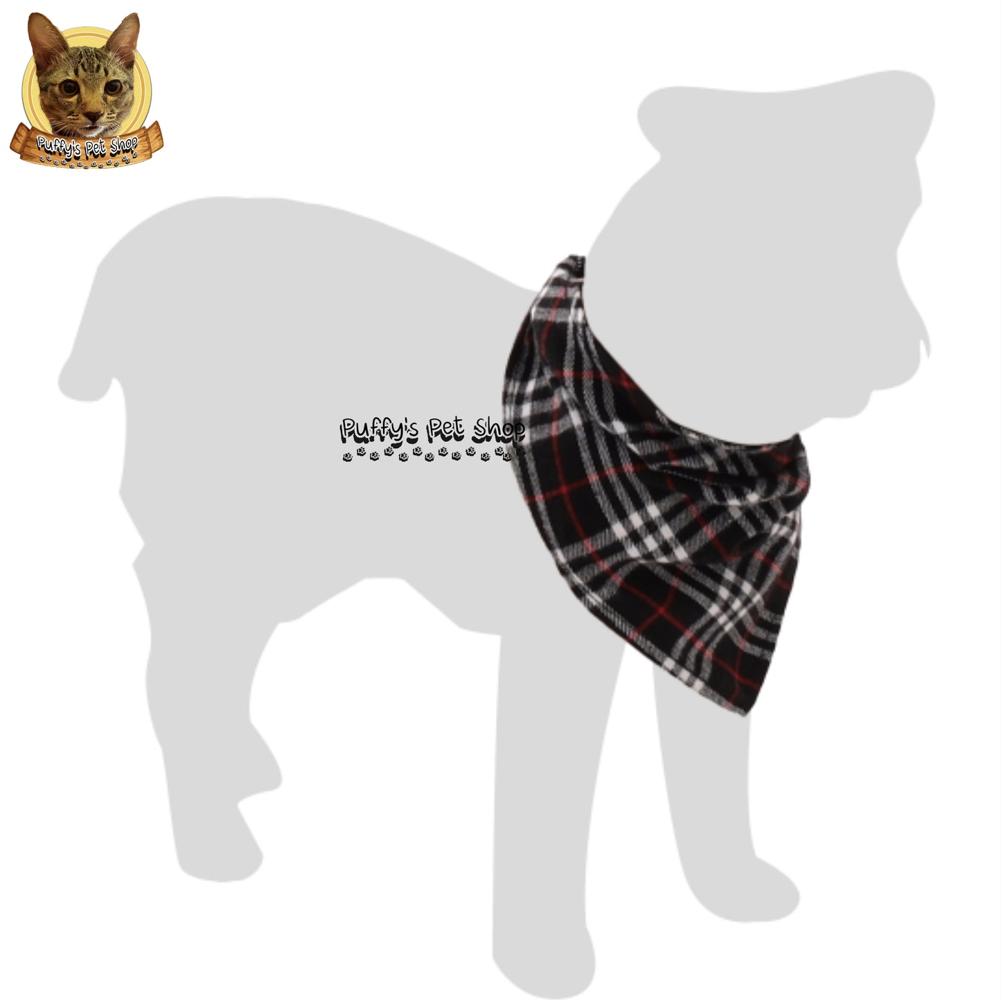 Puffy's Pet Shop | Luxury Cotton Pet Scarf  ผ้าพันคอสัตว์เลี้ยงพรีเมียม ผ้าคอตตอนแท้ เนื้อผ้าดี ไม่ระคายเคือง สำหรับสุนัขและแมว ขนาด M 50 ซม.