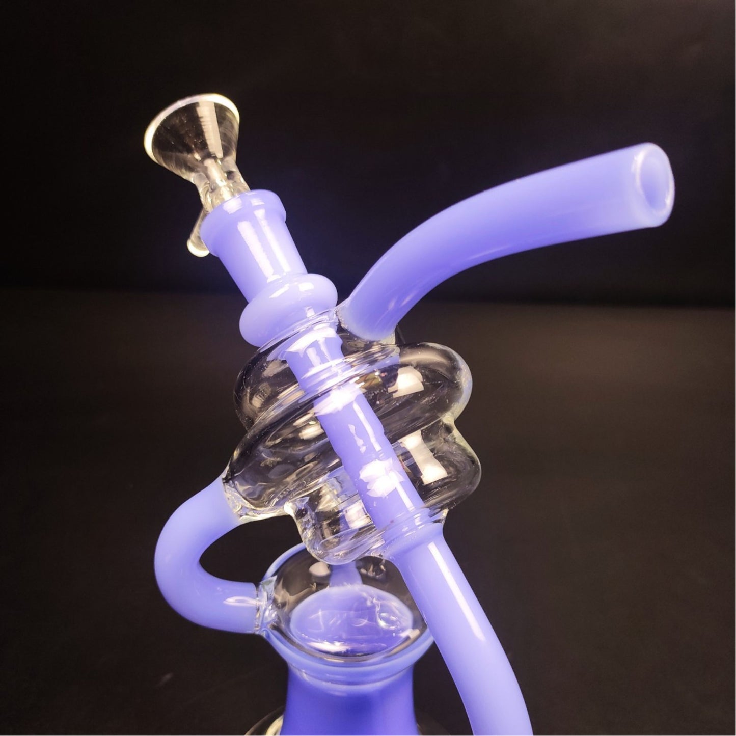 Glass Bong | TWIN LINE BUBBLER RECYCLER OIL RIG 8 INCH