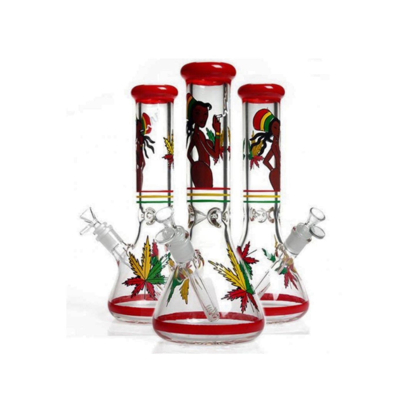 Glass Bong | RASTA WOMAN BEAKER 13.5 INCH