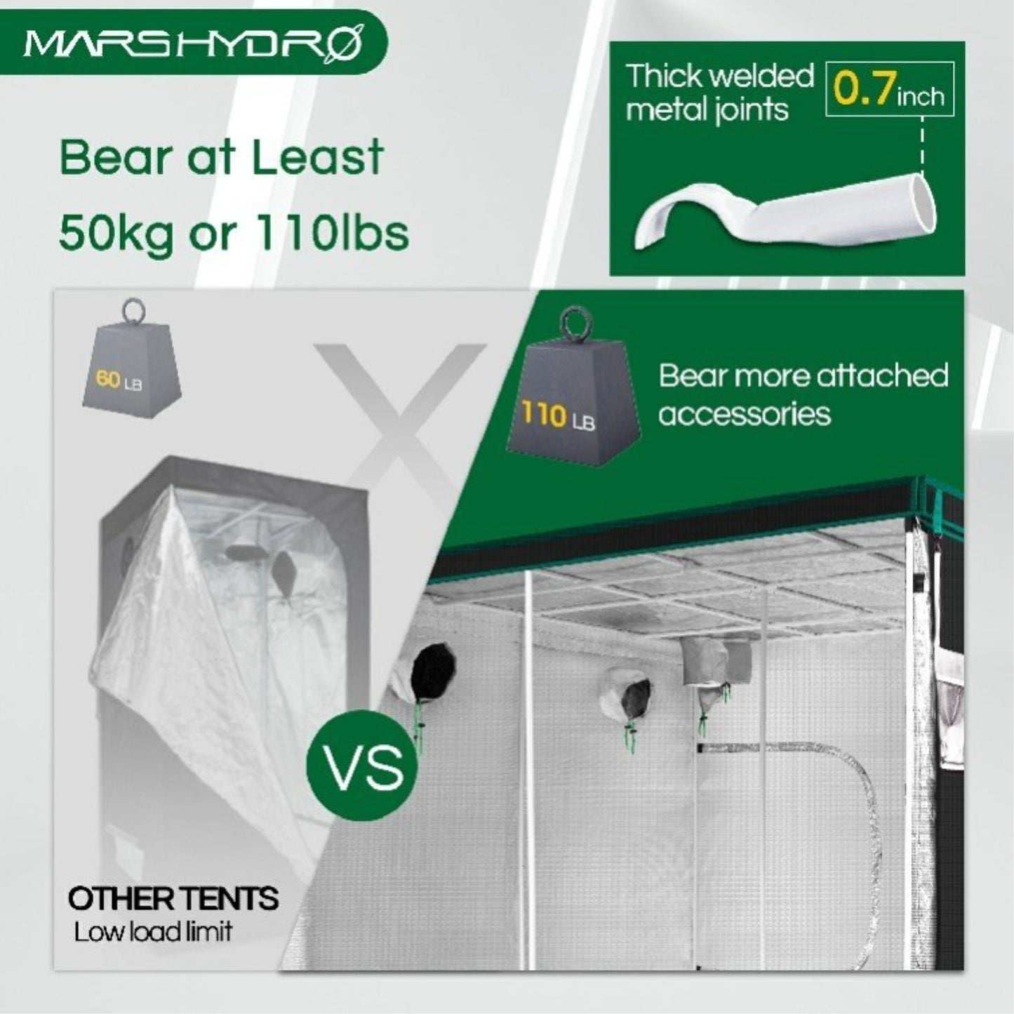 GROWING TOOLS | MASR HYDRO 2 IN 1 GROW TENT 150x120x200 CM