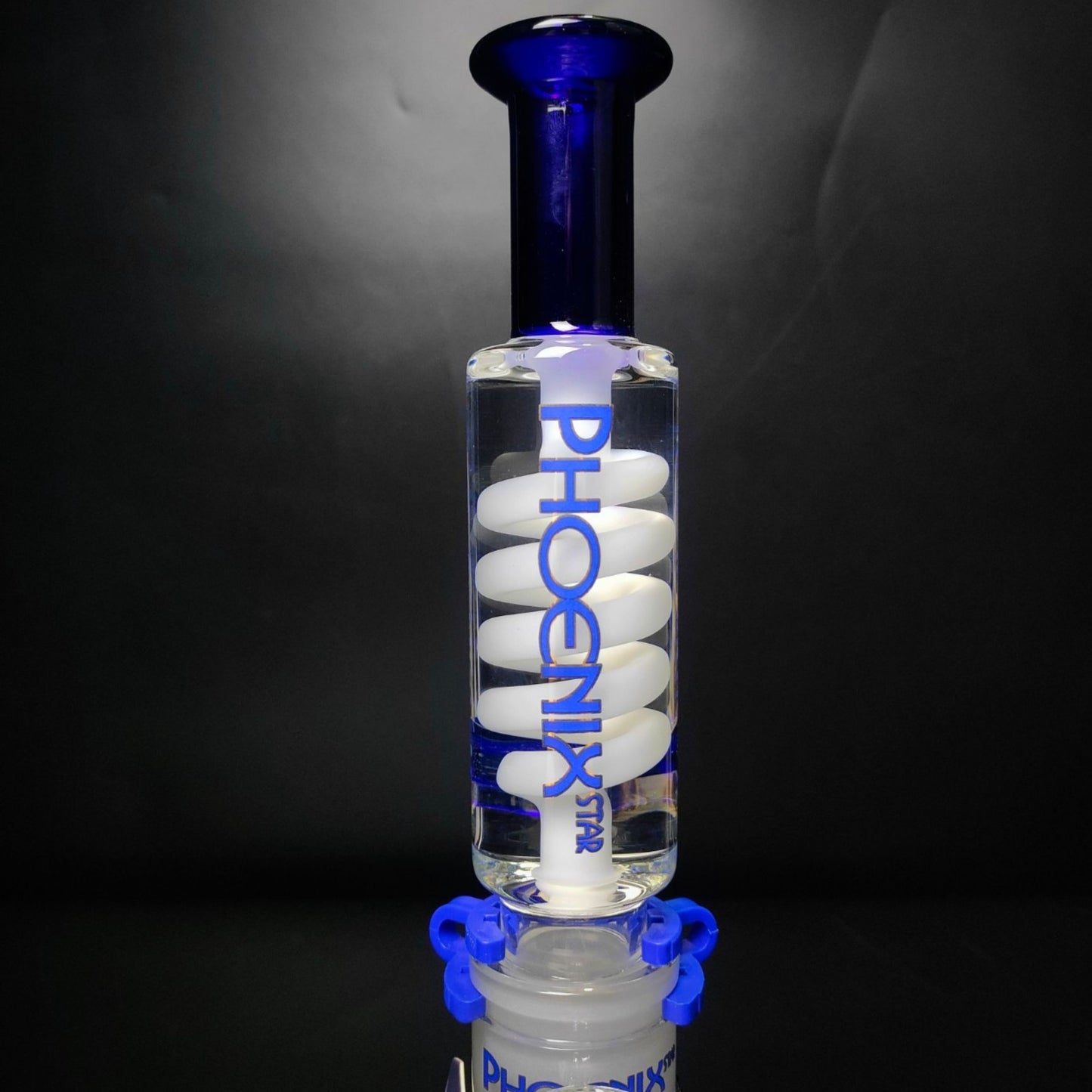 Glass Bong | PHOENIX STAR STRAIGHT LEGO WITH TRIPLE HONEYCOMB PERCOLATOR 15INCH | WHITE CLIP