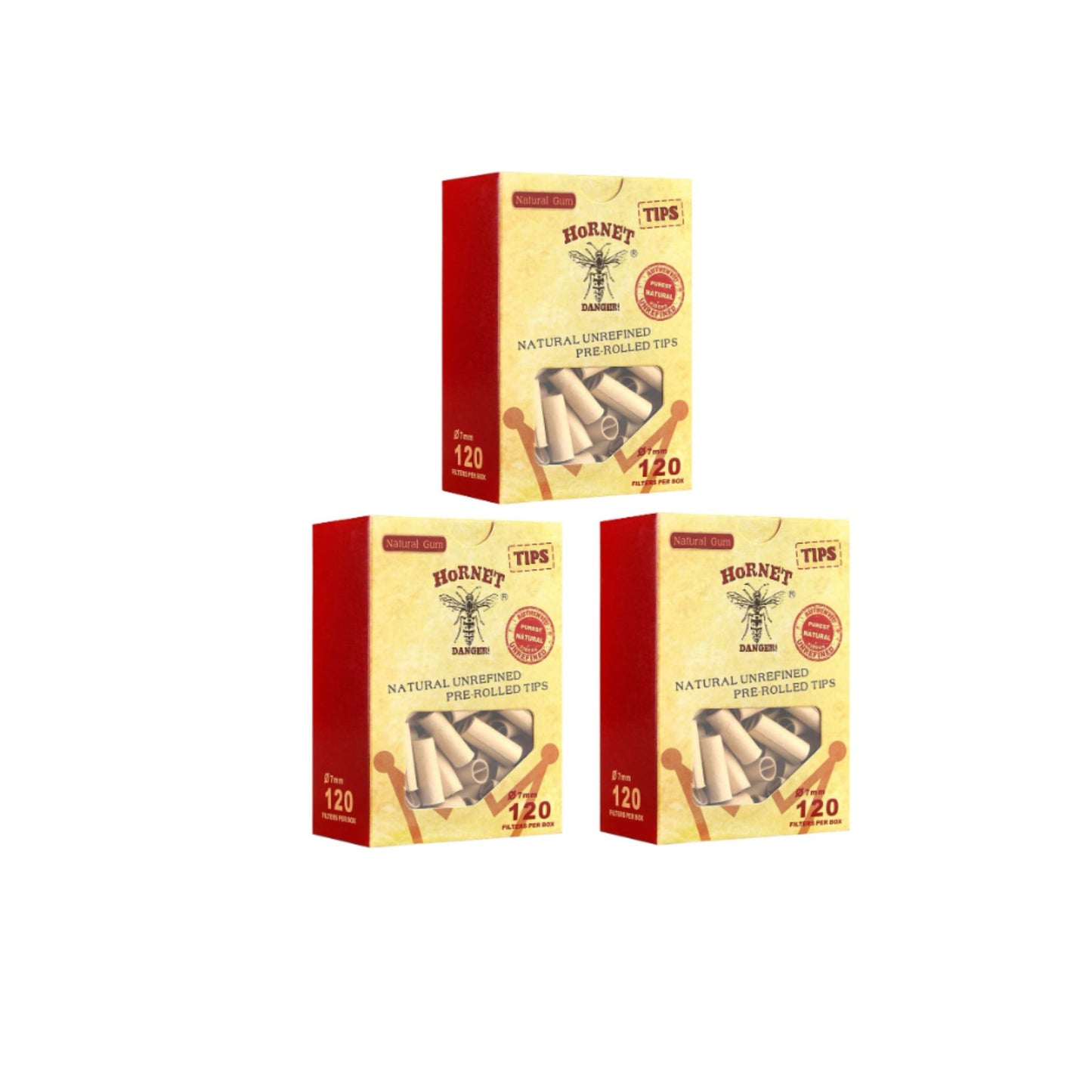 ROLLING PAPER | HORNET BROWN NATURAL UNREFINED PRE - ROLL TIP 7MM