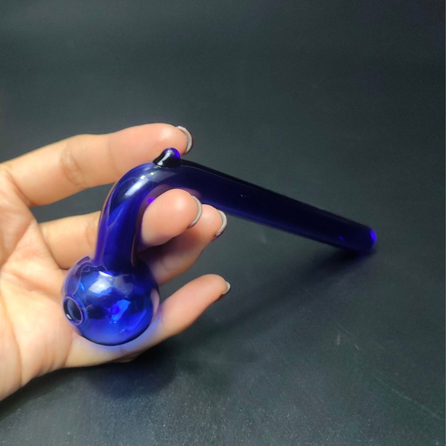 PIPE | CURVED OIL BURNER HANDPIPE GLASS PIPE FOR WAX 5 INCH