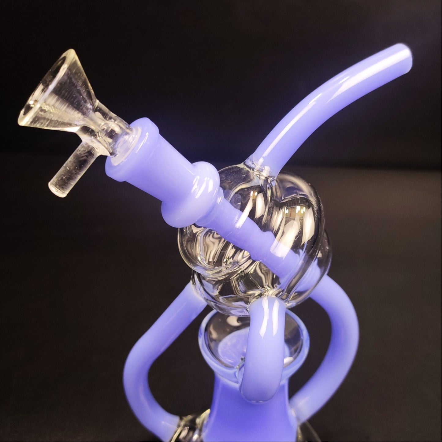 Glass Bong | TWIN LINE BUBBLER RECYCLER OIL RIG 8 INCH