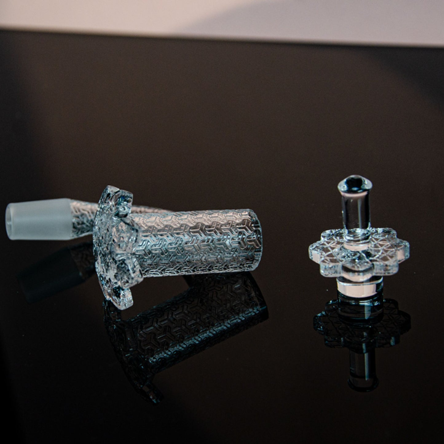 QUARTZ BOWL | LOTUS BLENDER QUARTZ BANGER WITH CAP PEARL 18 MM 45&90 DEGREE