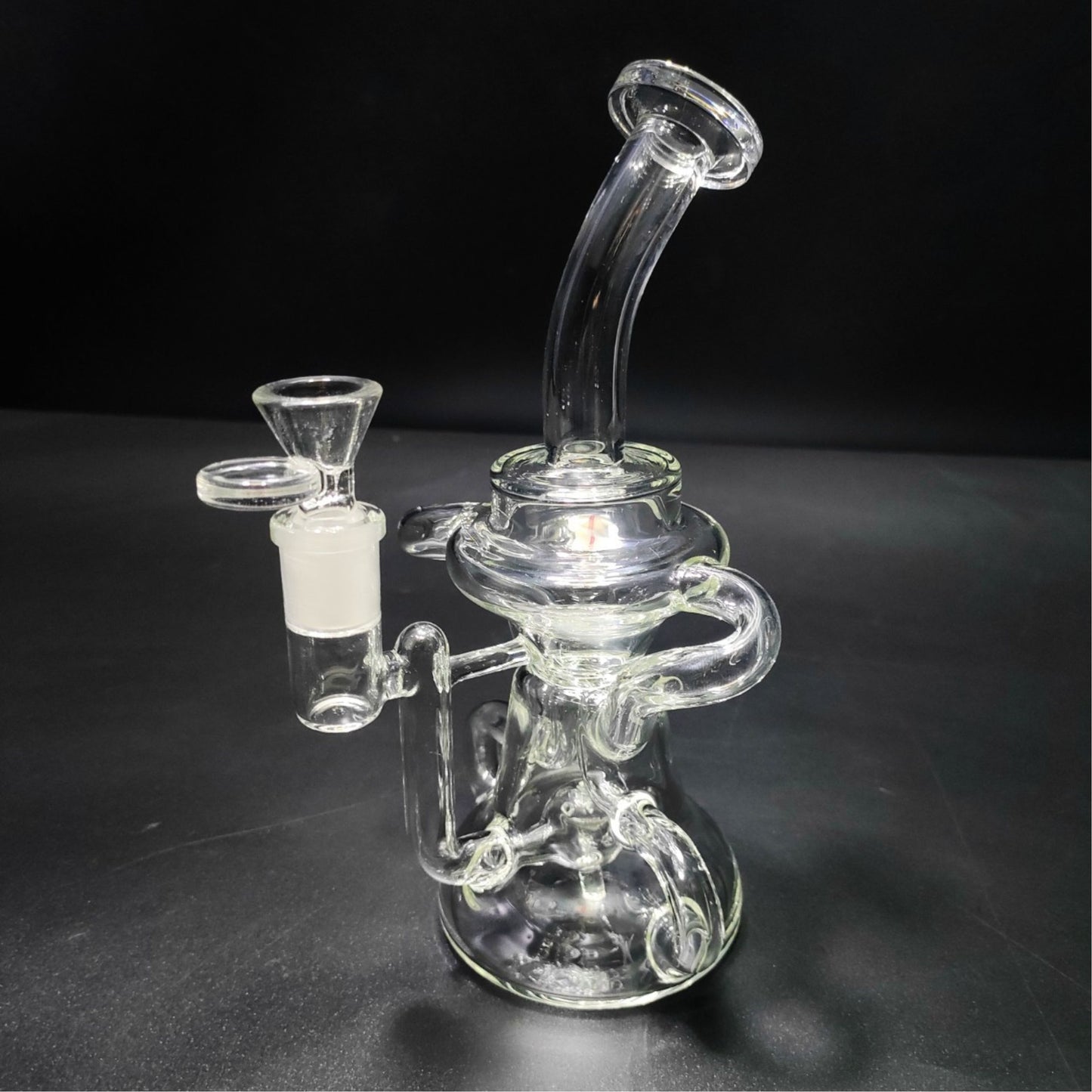 Glass Bong | DOUBLE RECYCLER DISPERSER BUBBLER OIL RIG 8.5 INCH