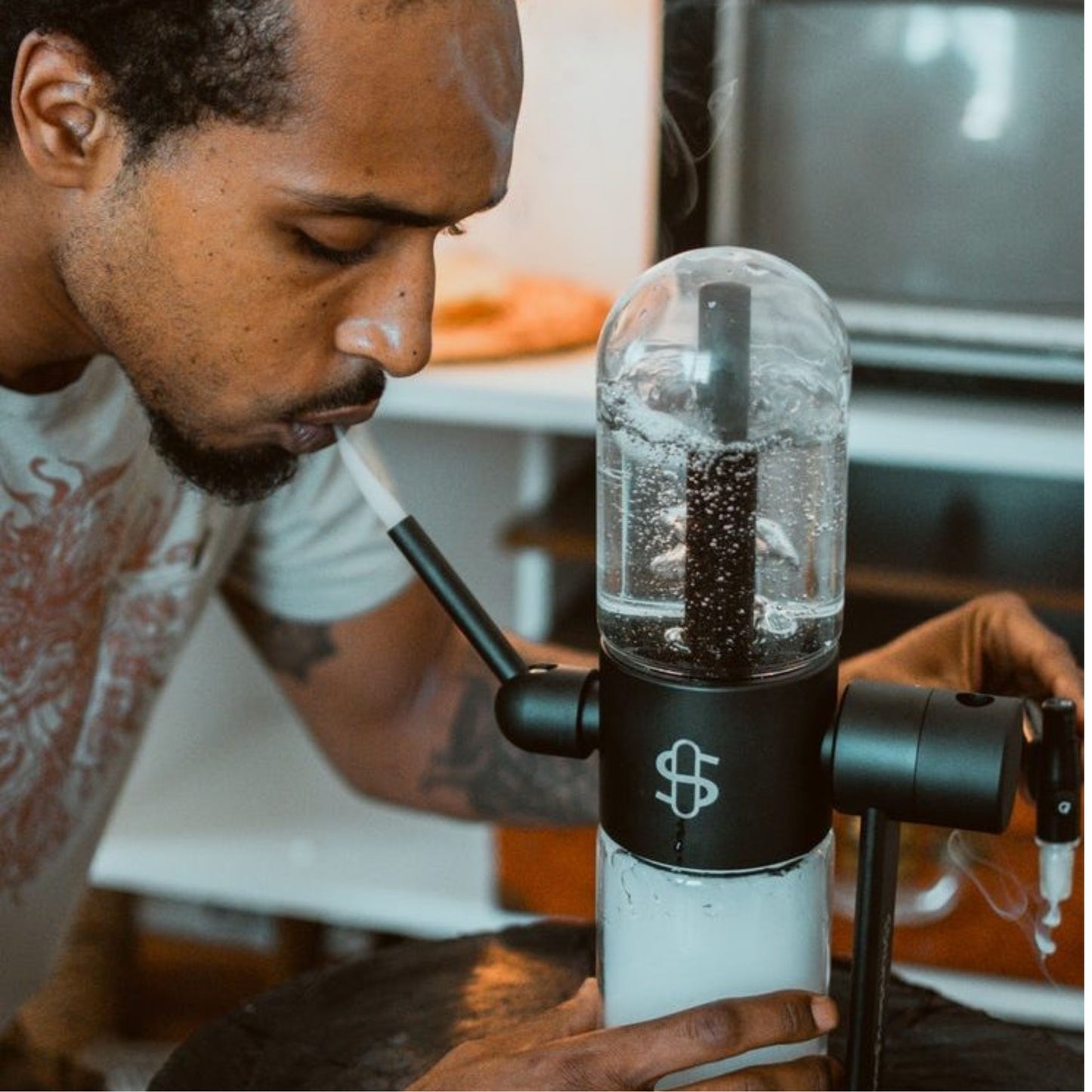 GLASS BONG | STUNDEN PORTABLE SMOKER GUN HANDHELD SMOKE INFUSER GRAVITY