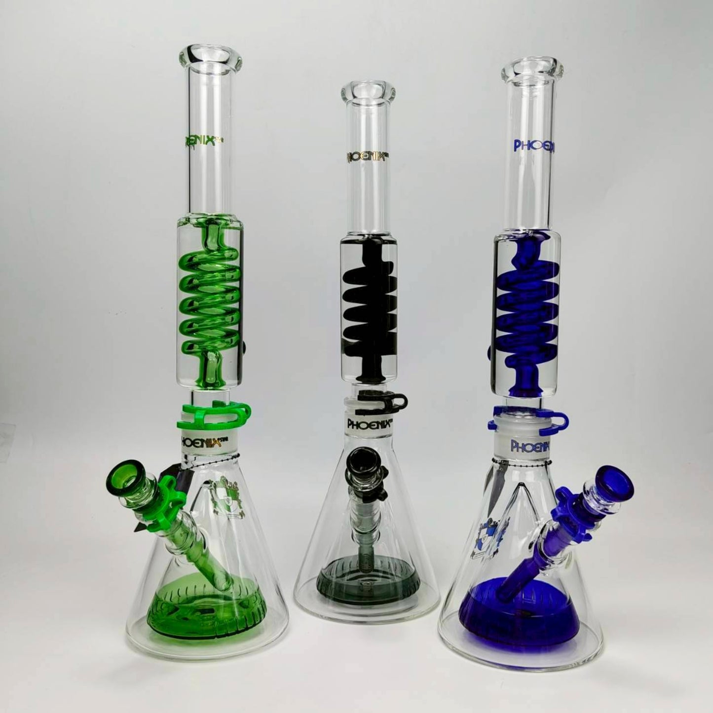 Glass Bong | Phoenix Double Walled Beaker Lego 18 Inch with Freezable Coil