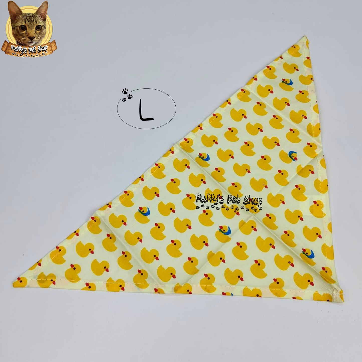 Puffy's Pet Shop |  Luxury Cotton Pet Scarf  ผ้าพันคอสัตว์เลี้ยงพรีเมียม ผ้าคอตตอนแท้ เนื้อผ้าดี ไม่ระคายเคือง สำหรับสุนัขและแมว ขนาด S 40 ซม.