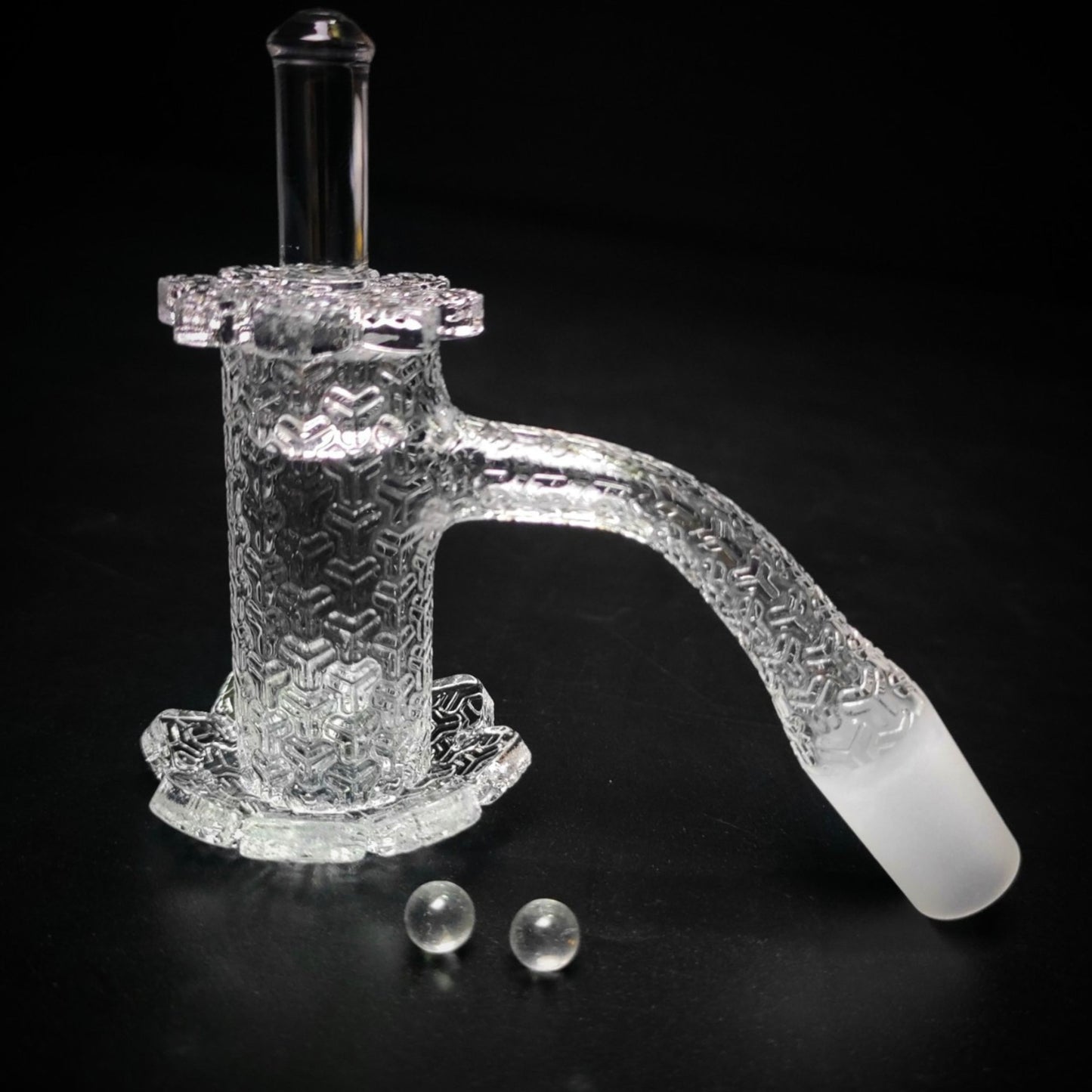 QUARTZ BOWL | LOTUS BLENDER QUARTZ BANGER WITH CAP PEARL 14 MM 45&90 DEGREE