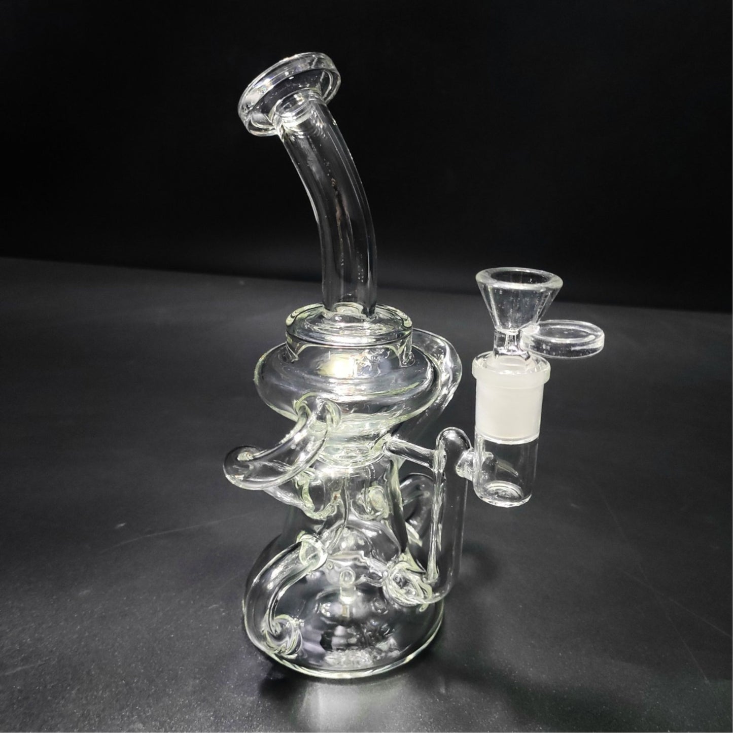 Glass Bong | DOUBLE RECYCLER DISPERSER BUBBLER OIL RIG 8.5 INCH