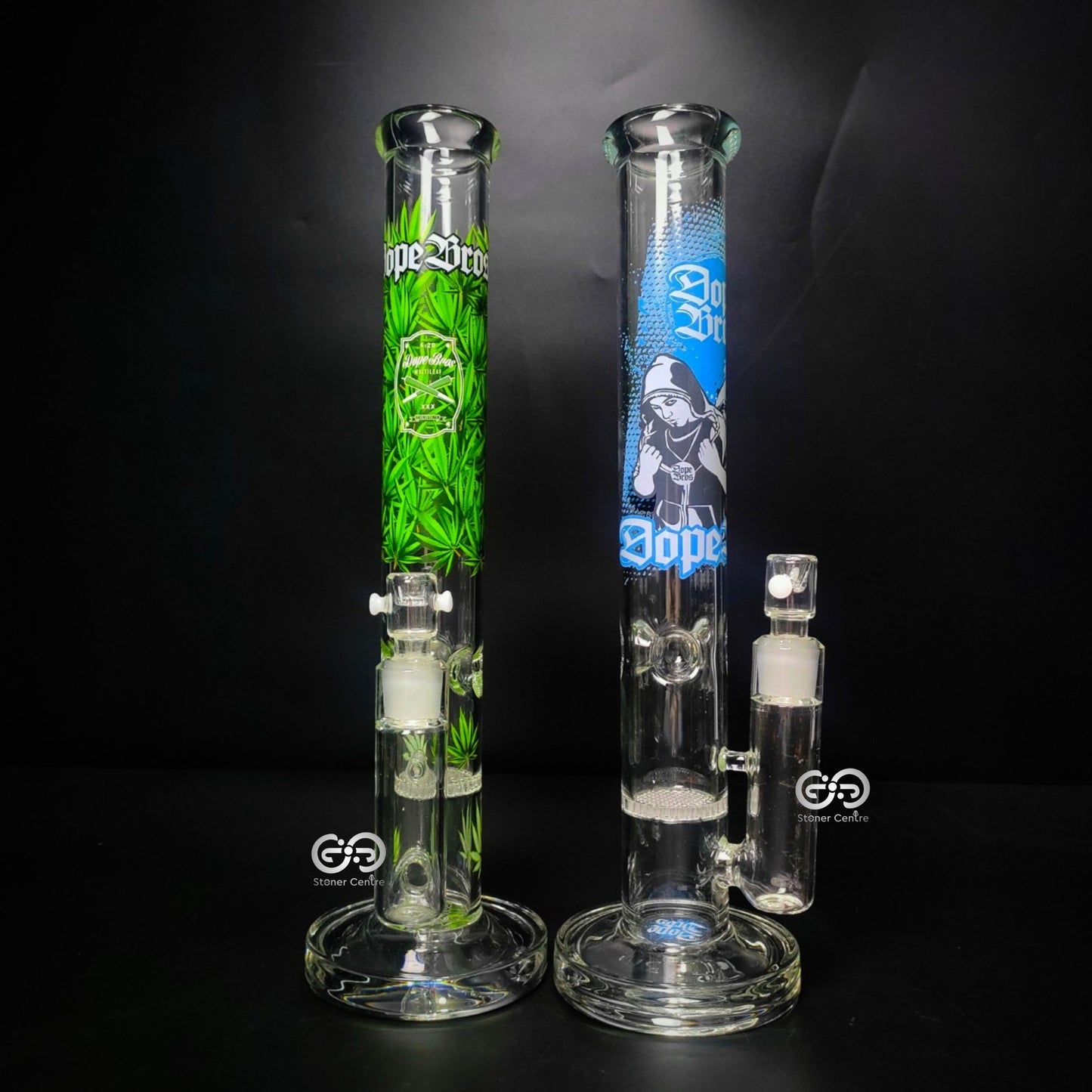 Glass Bong | AMSTERDAM DOPE BRO STRAIGHT WITH HONEYCOMB PERCOLATOR 16 INCH