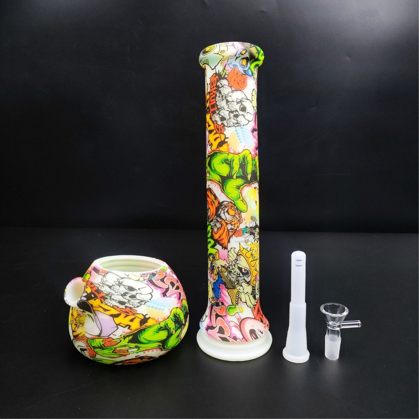 Glass Bong | GLOW IN THE DARK SILICONE BEAKER 14 INCH - SILICONE UNBERAKABLE BONG