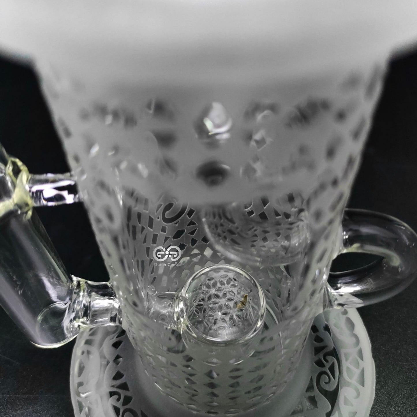 Glass Bong | ENGRAVED DYNASTY DAB RIG 14 MM JOINT WITH PERC 9 INCH