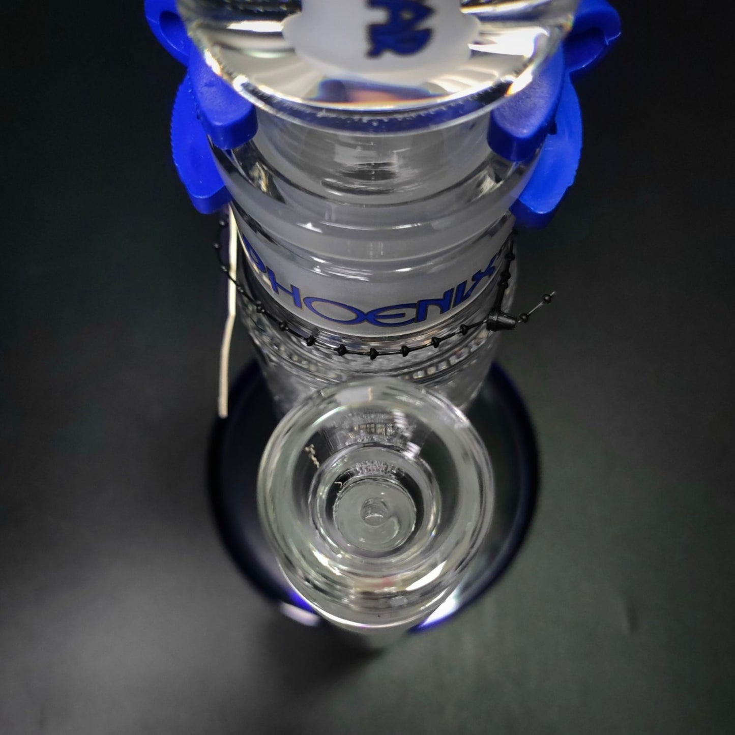 Glass Bong | PHOENIX STAR STRAIGHT LEGO WITH TRIPLE HONEYCOMB PERCOLATOR 15INCH | WHITE CLIP