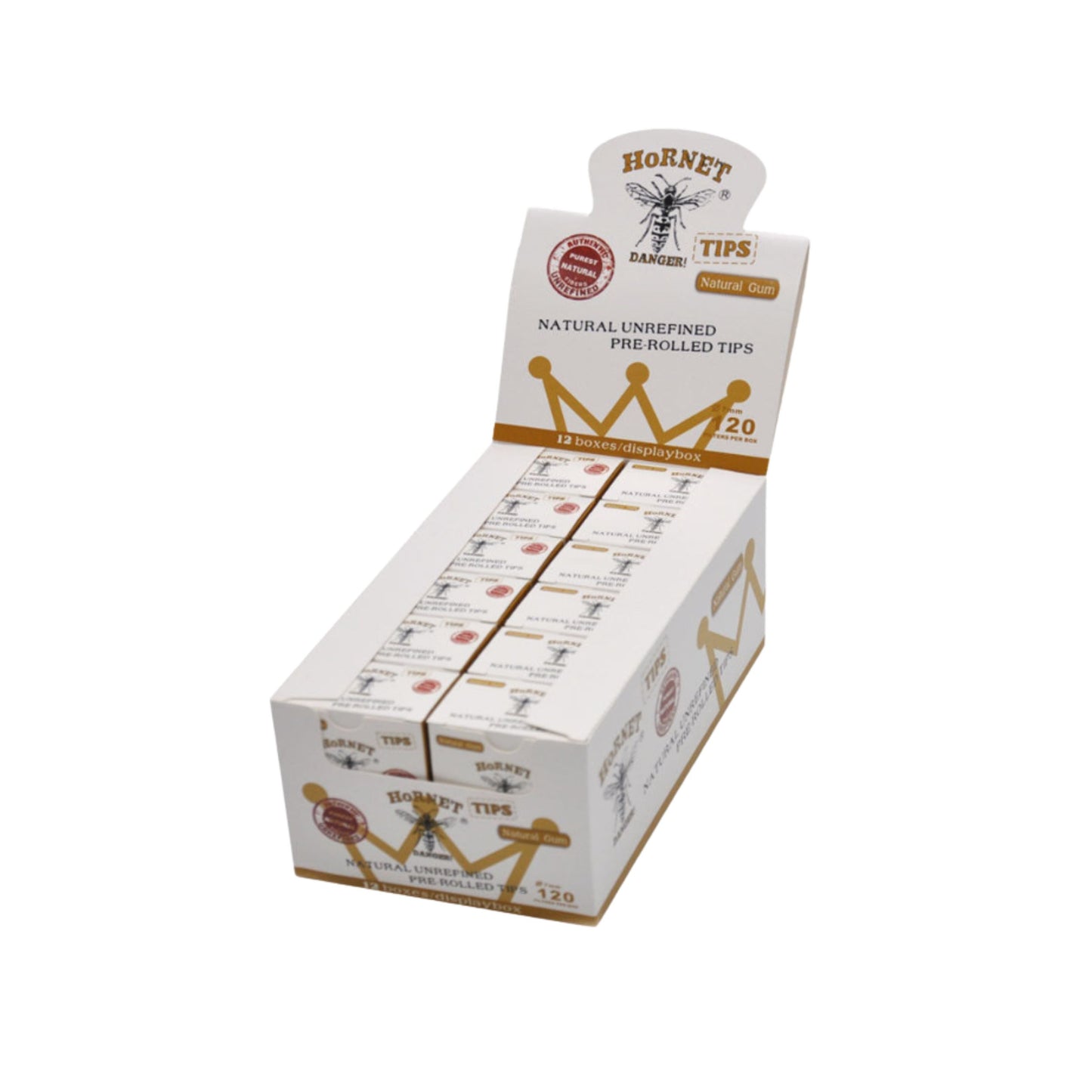 ROLLING PAPER | HORNET WHITE NATURAL UNREFINED PRE - ROLL TIP 7MM