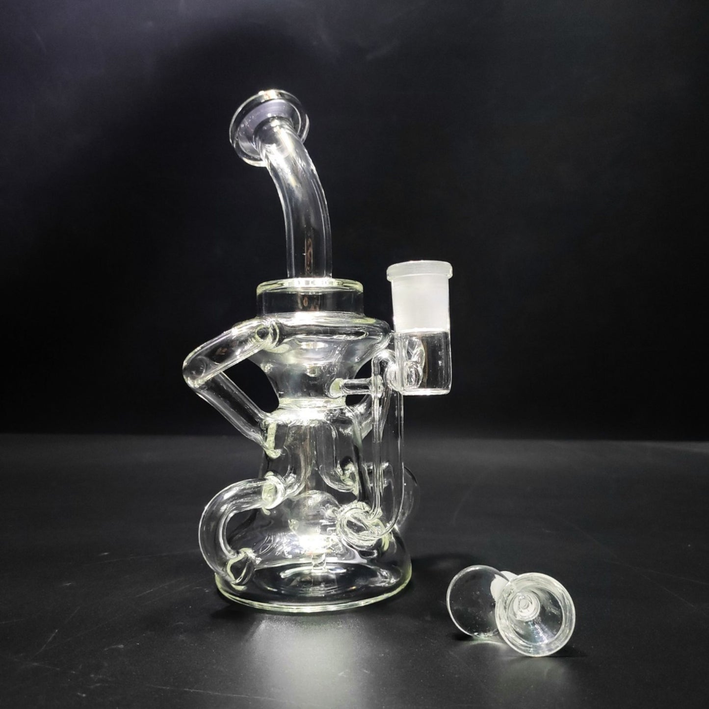 Glass Bong | DOUBLE RECYCLER DISPERSER BUBBLER OIL RIG 8.5 INCH