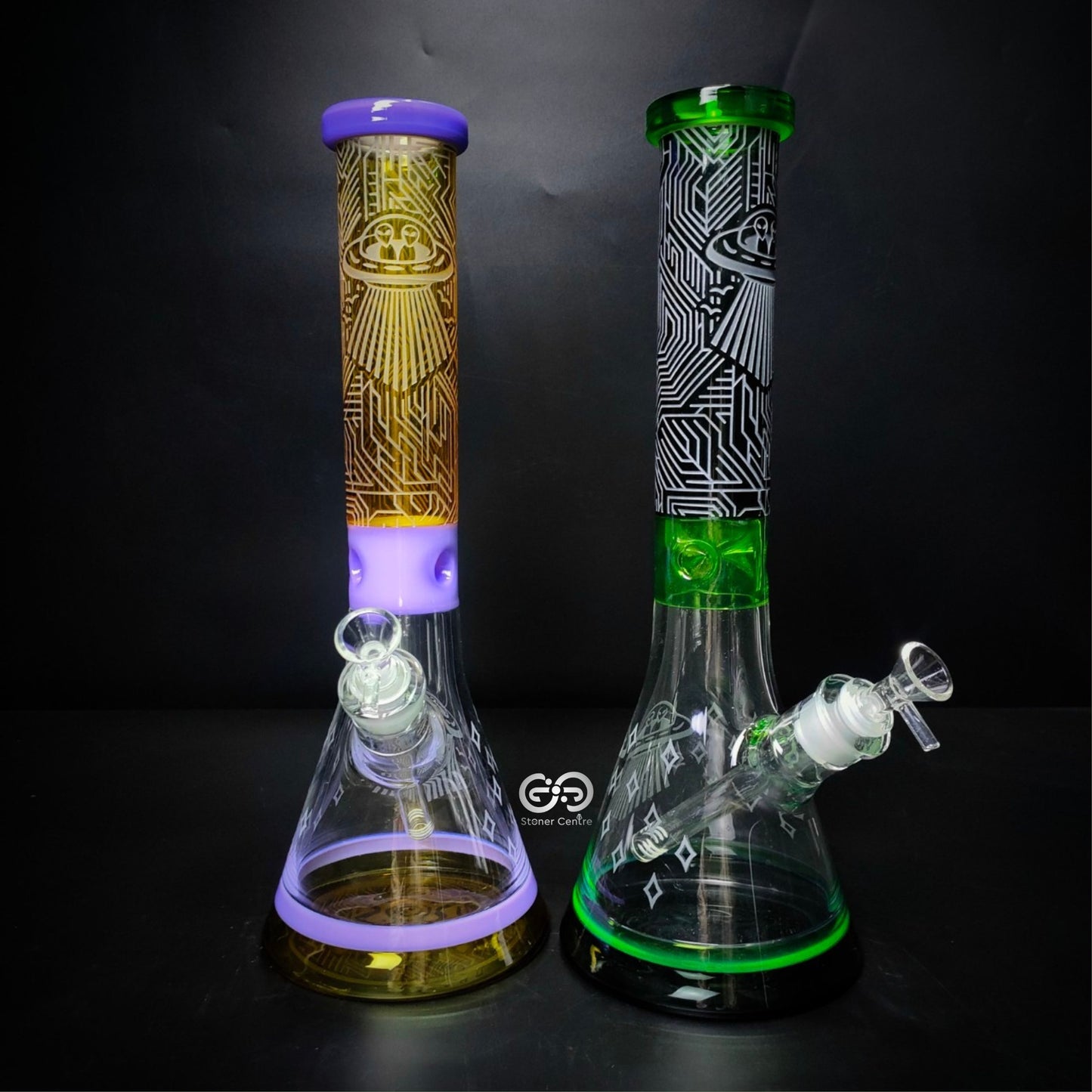 Glass Bong | 2 TONED UFO BEAKER 14 INCH