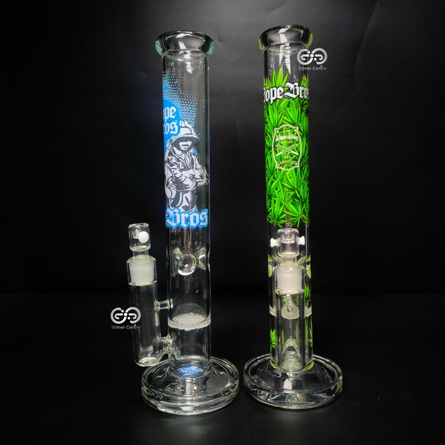Glass Bong | AMSTERDAM DOPE BRO STRAIGHT WITH HONEYCOMB PERCOLATOR 16 INCH