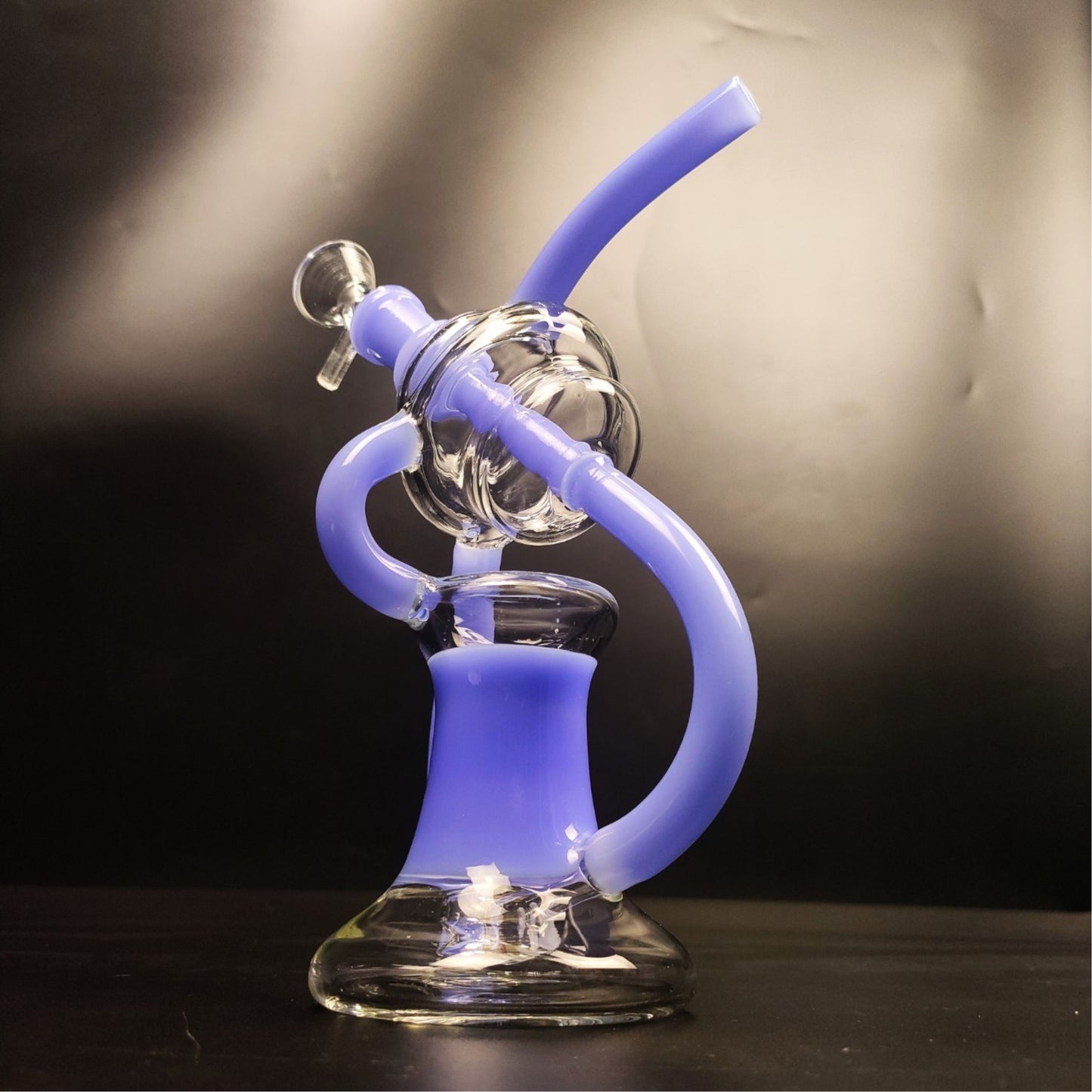 Glass Bong | TWIN LINE BUBBLER RECYCLER OIL RIG 8 INCH