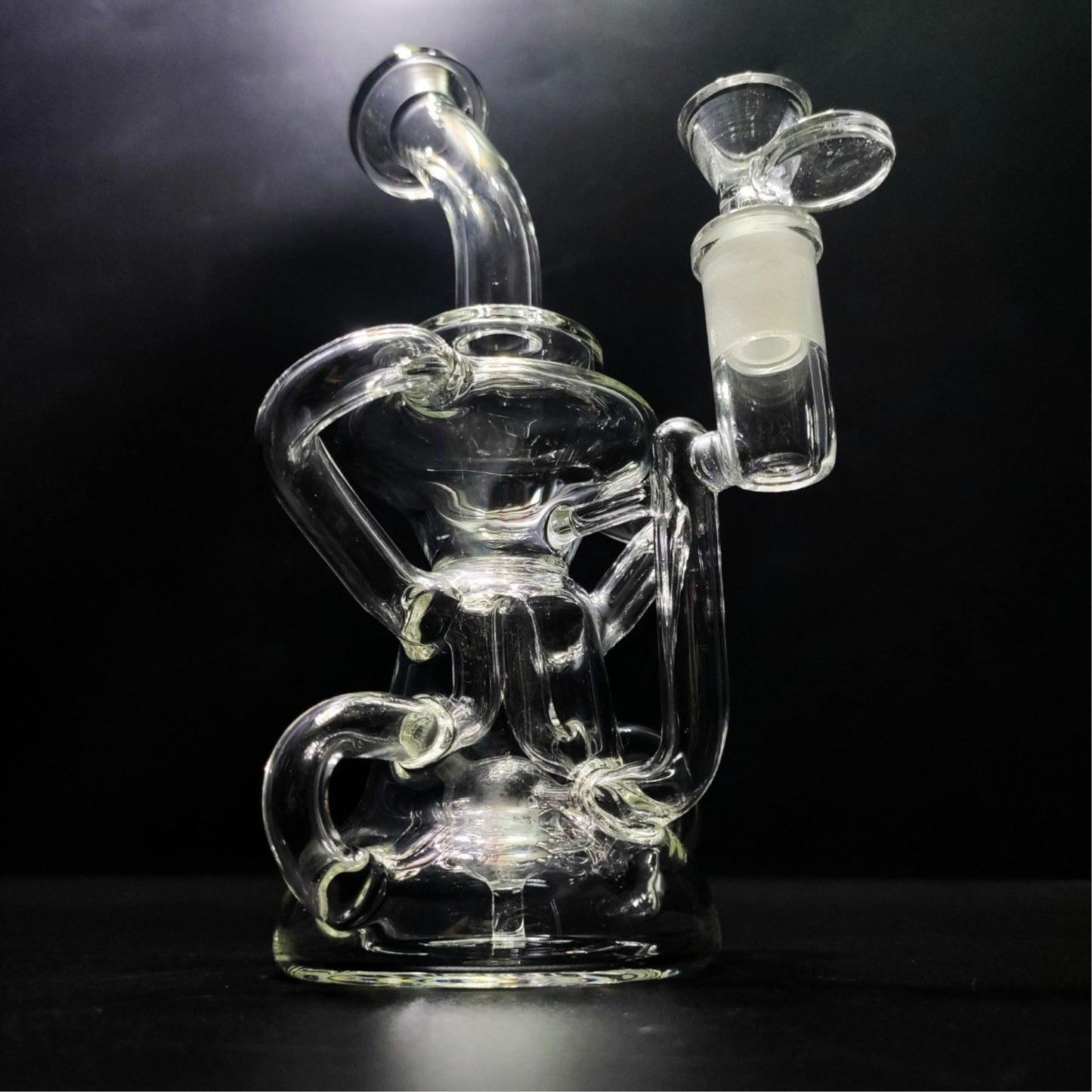 Glass Bong | DOUBLE RECYCLER DISPERSER BUBBLER OIL RIG 8.5 INCH