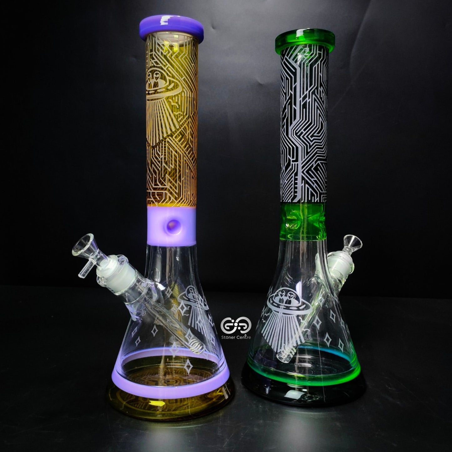 Glass Bong | 2 TONED UFO BEAKER 14 INCH
