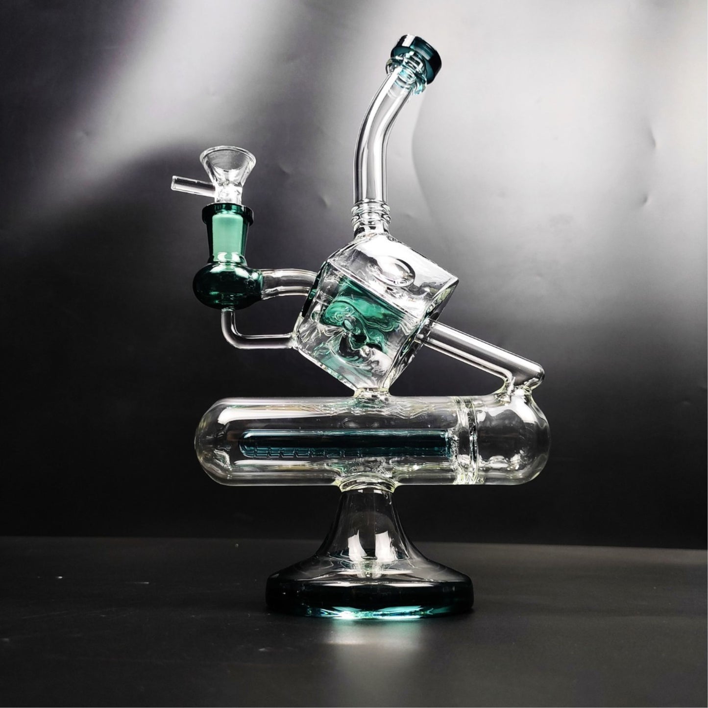 Glass Bong | DICE RECYCLER WITH INLINE PERC 10.5 INCH