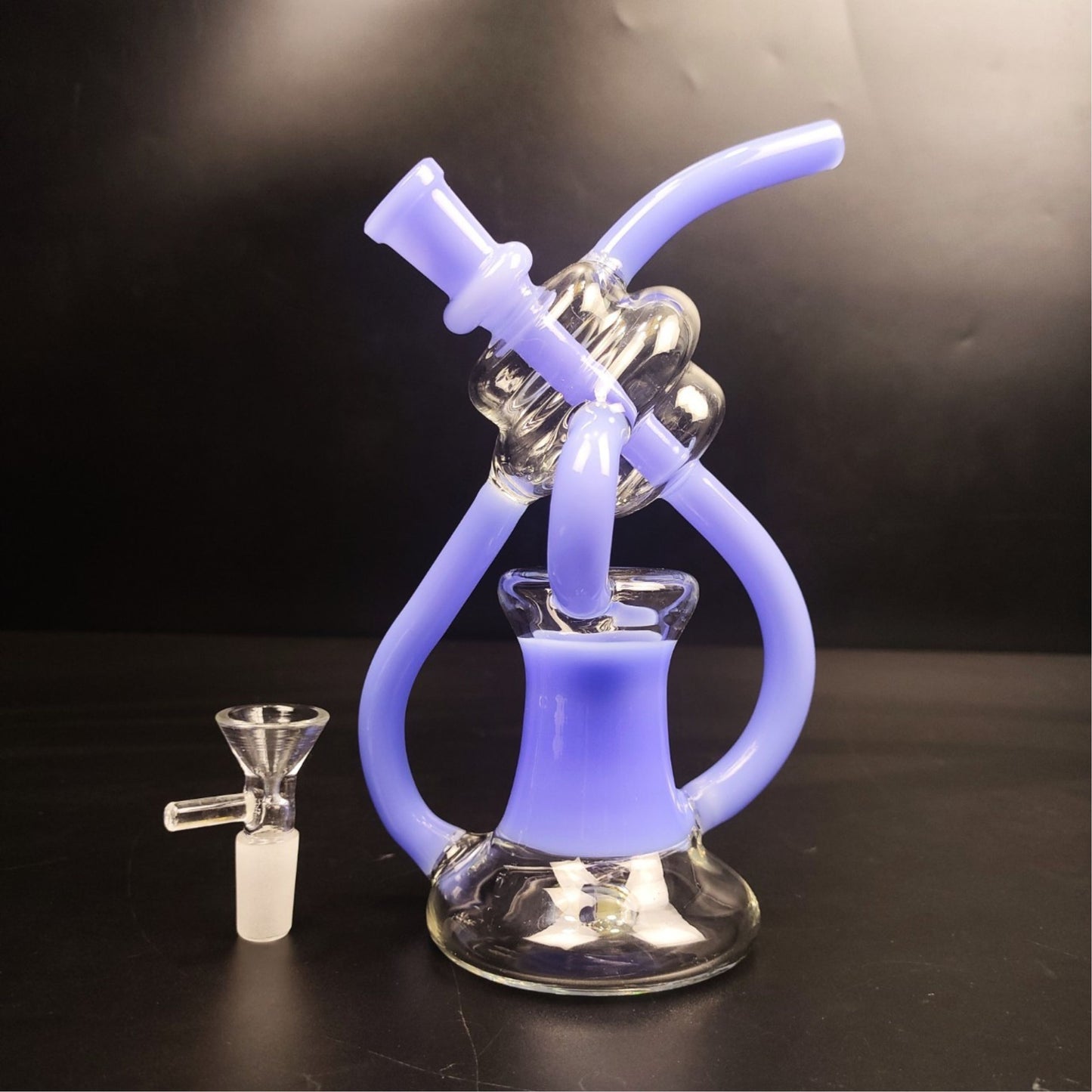 Glass Bong | TWIN LINE BUBBLER RECYCLER OIL RIG 8 INCH