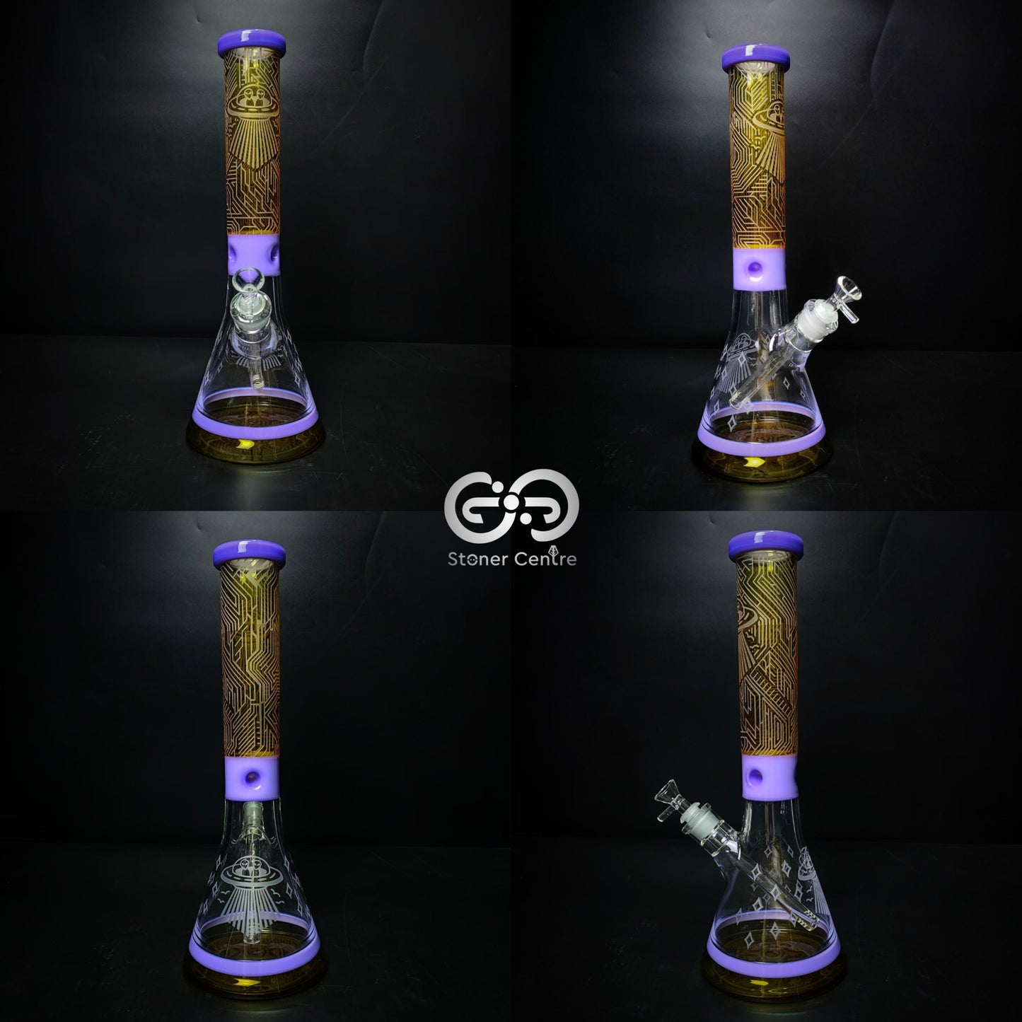 Glass Bong | 2 TONED UFO BEAKER 14 INCH