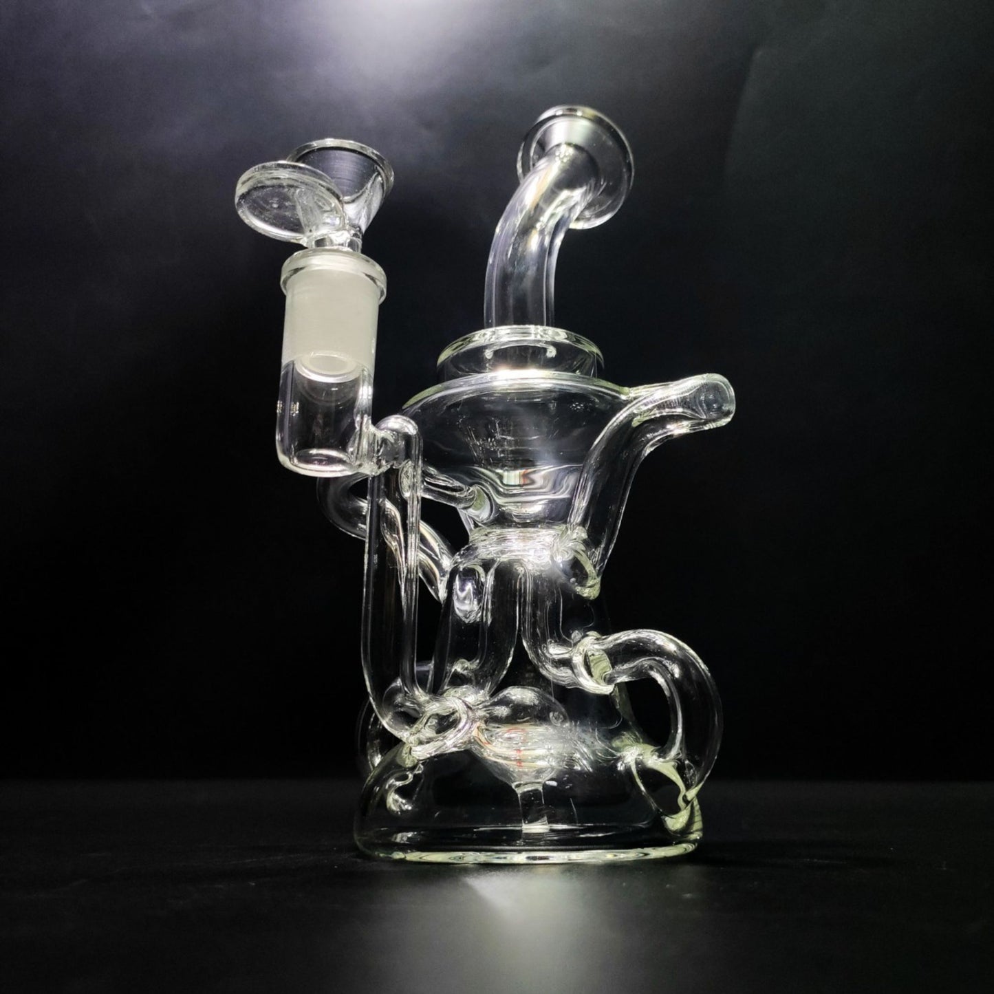 Glass Bong | DOUBLE RECYCLER DISPERSER BUBBLER OIL RIG 8.5 INCH