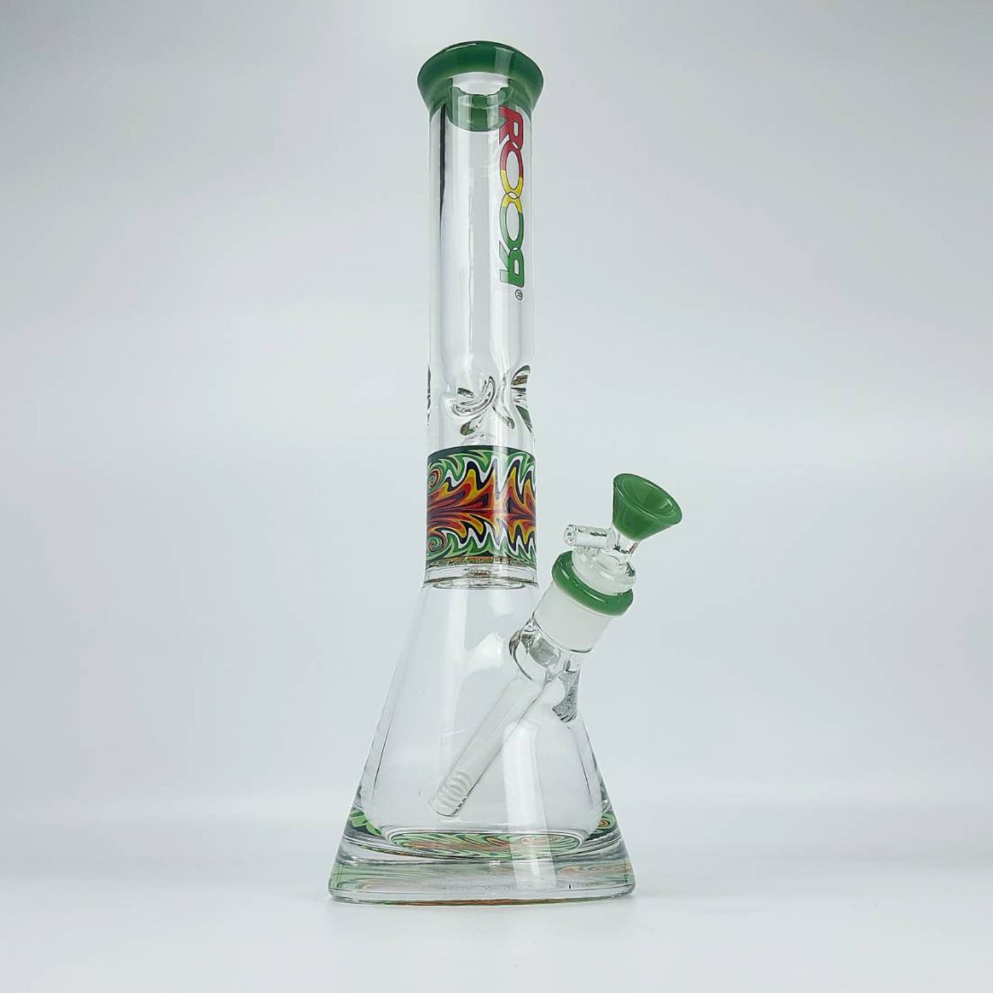 Glass Bong | ROOR BEAKER WIG WAG WITH DOME PERC 9 MM 13.5 INCH