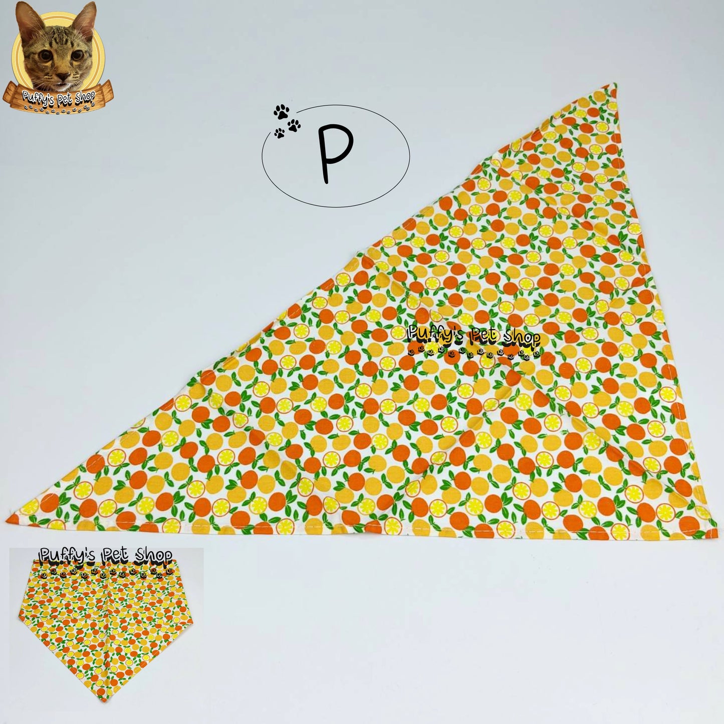 Puffy's Pet Shop |  Luxury Cotton Pet Scarf  ผ้าพันคอสัตว์เลี้ยงพรีเมียม ผ้าคอตตอนแท้ เนื้อผ้าดี ไม่ระคายเคือง สำหรับสุนัขและแมว ขนาด L 60 ซม.