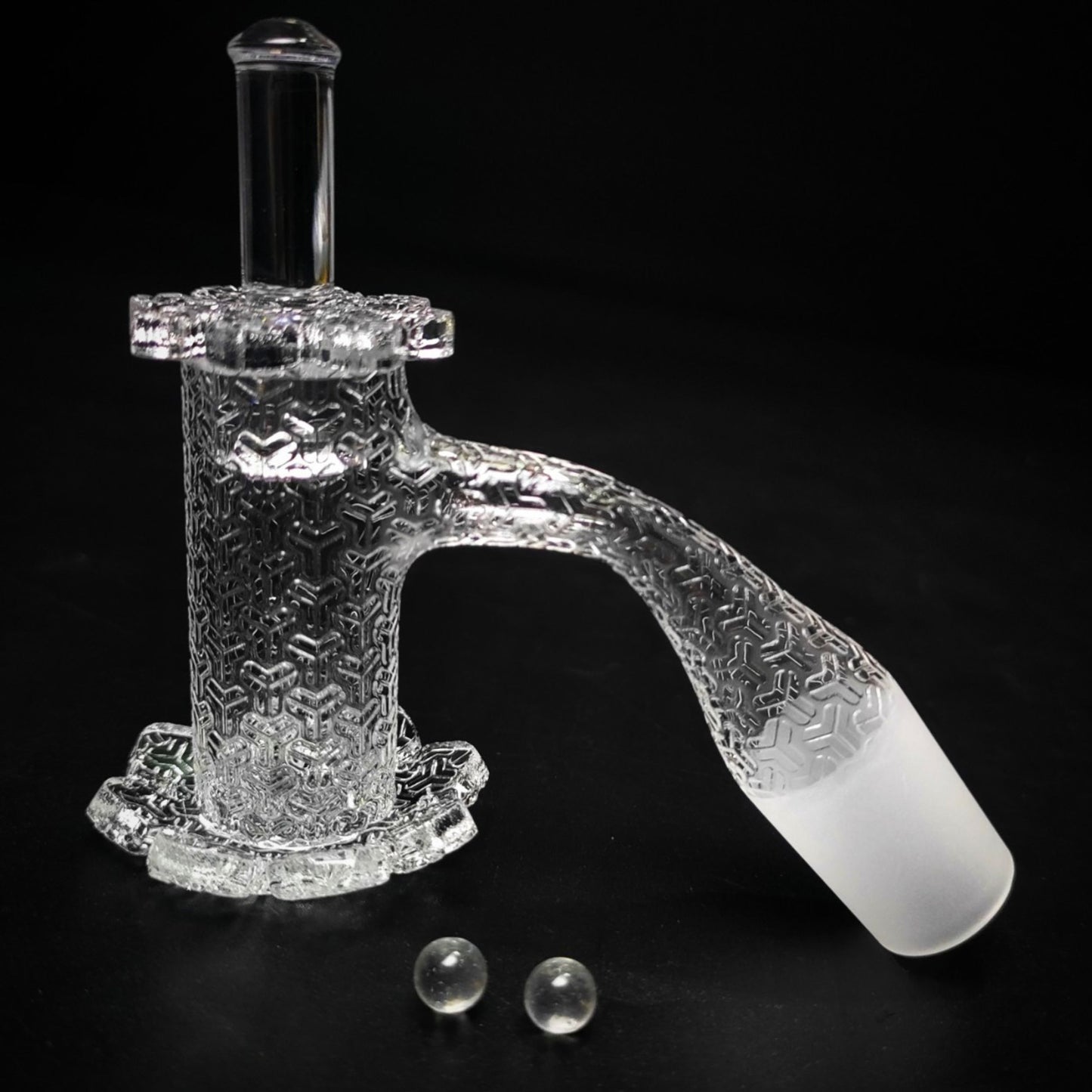 QUARTZ BOWL | LOTUS BLENDER QUARTZ BANGER WITH CAP PEARL 18 MM 45&90 DEGREE