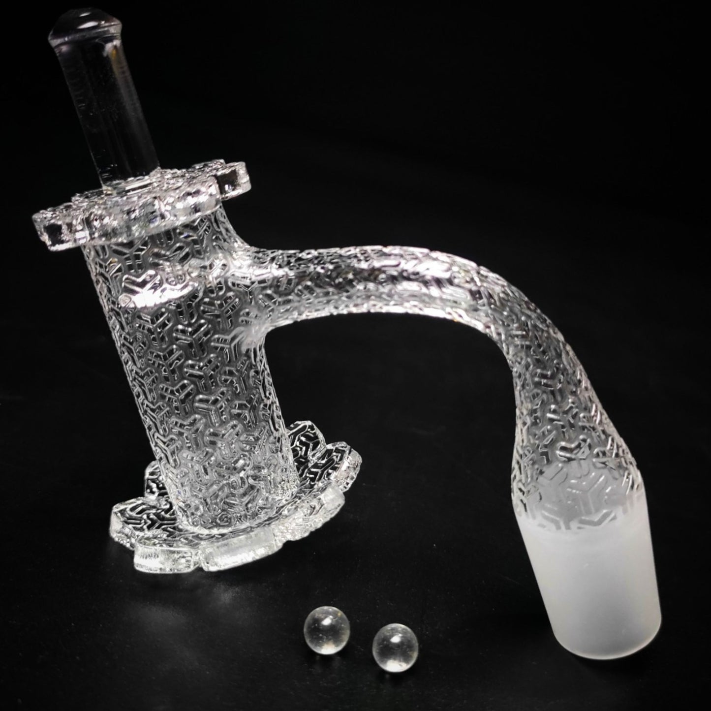 QUARTZ BOWL | LOTUS BLENDER QUARTZ BANGER WITH CAP PEARL 18 MM 45&90 DEGREE