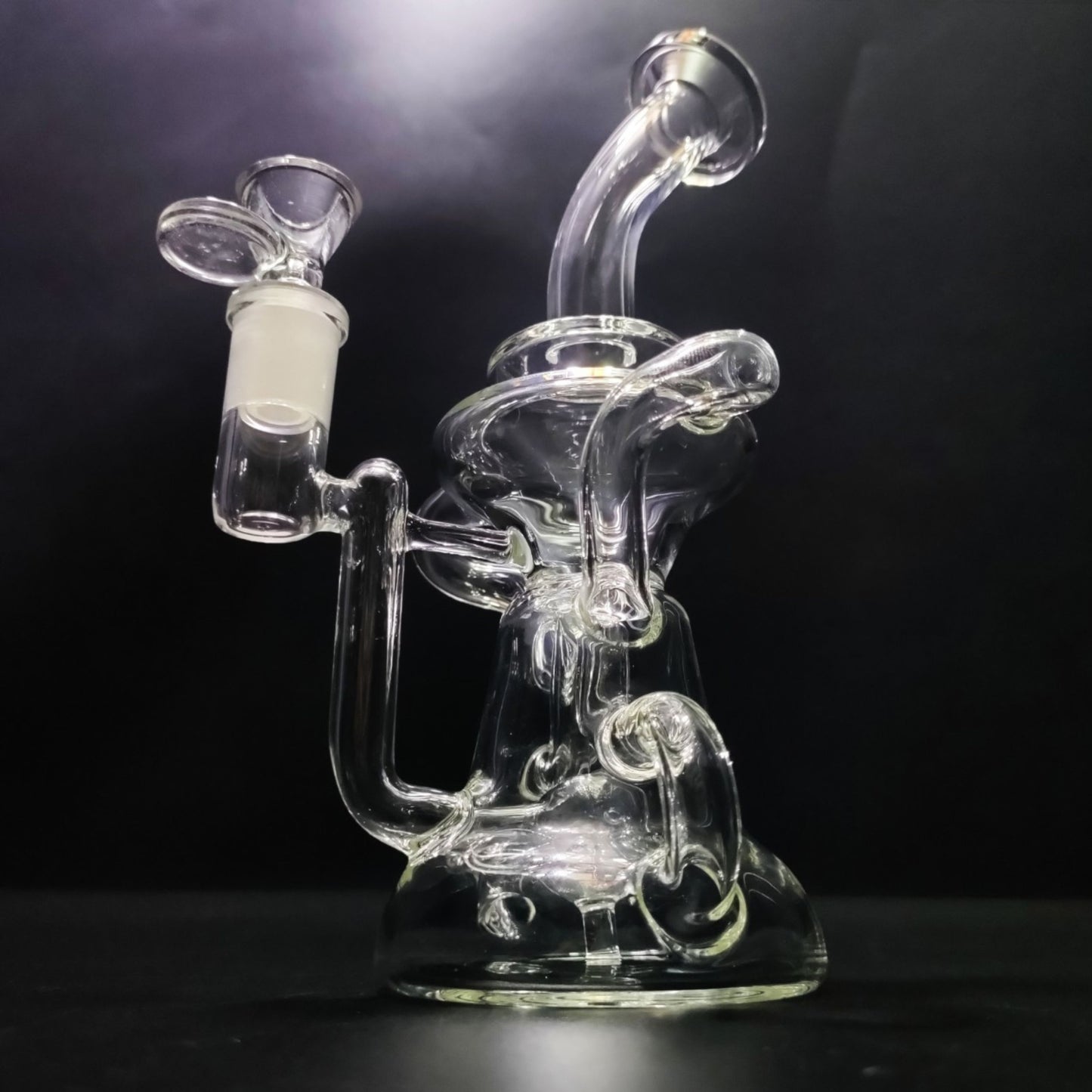 Glass Bong | DOUBLE RECYCLER DISPERSER BUBBLER OIL RIG 8.5 INCH