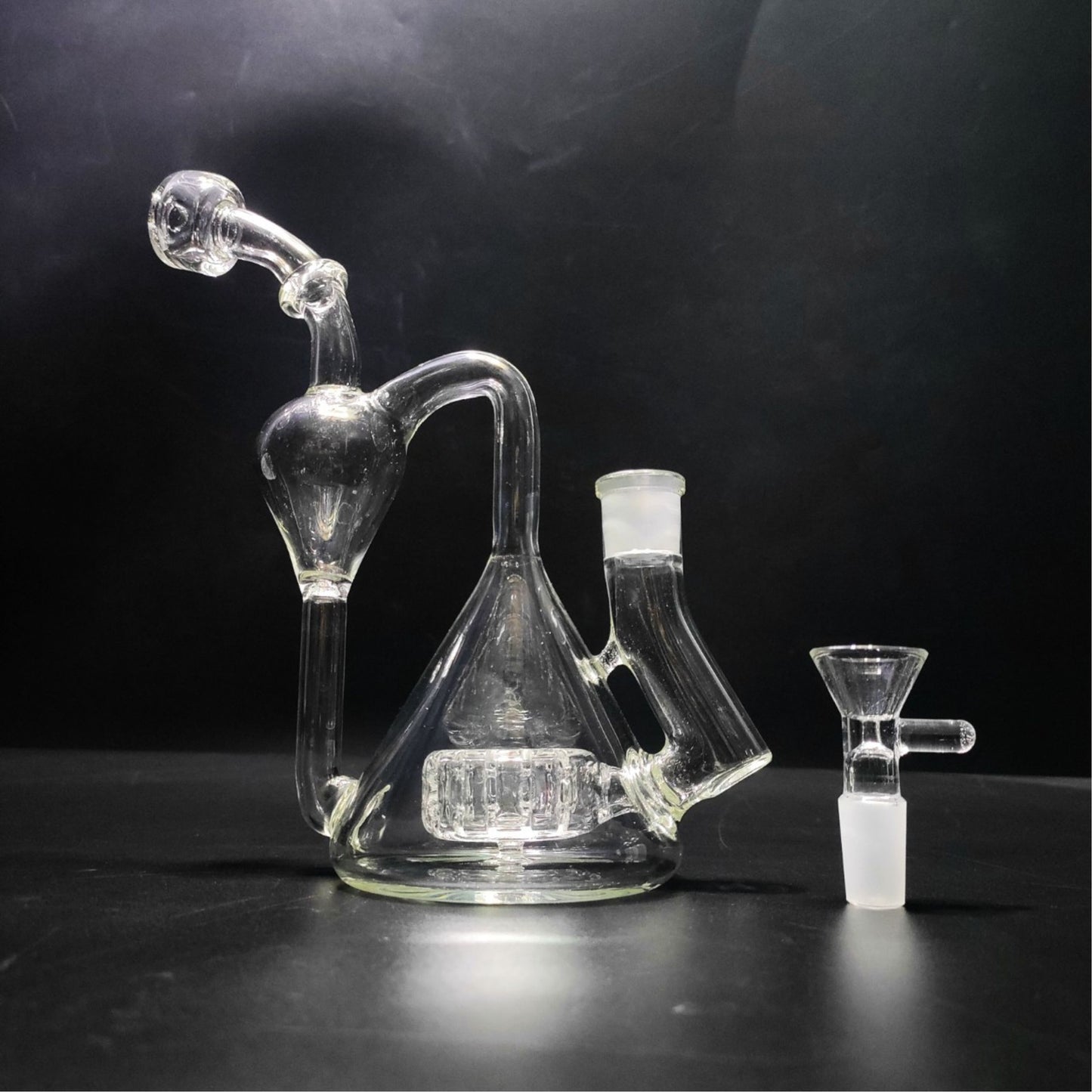 Glass Bong | RECYCLER BEAKER VASE OIL RIG WITH MATRIX PERCULATOR 8 INCH