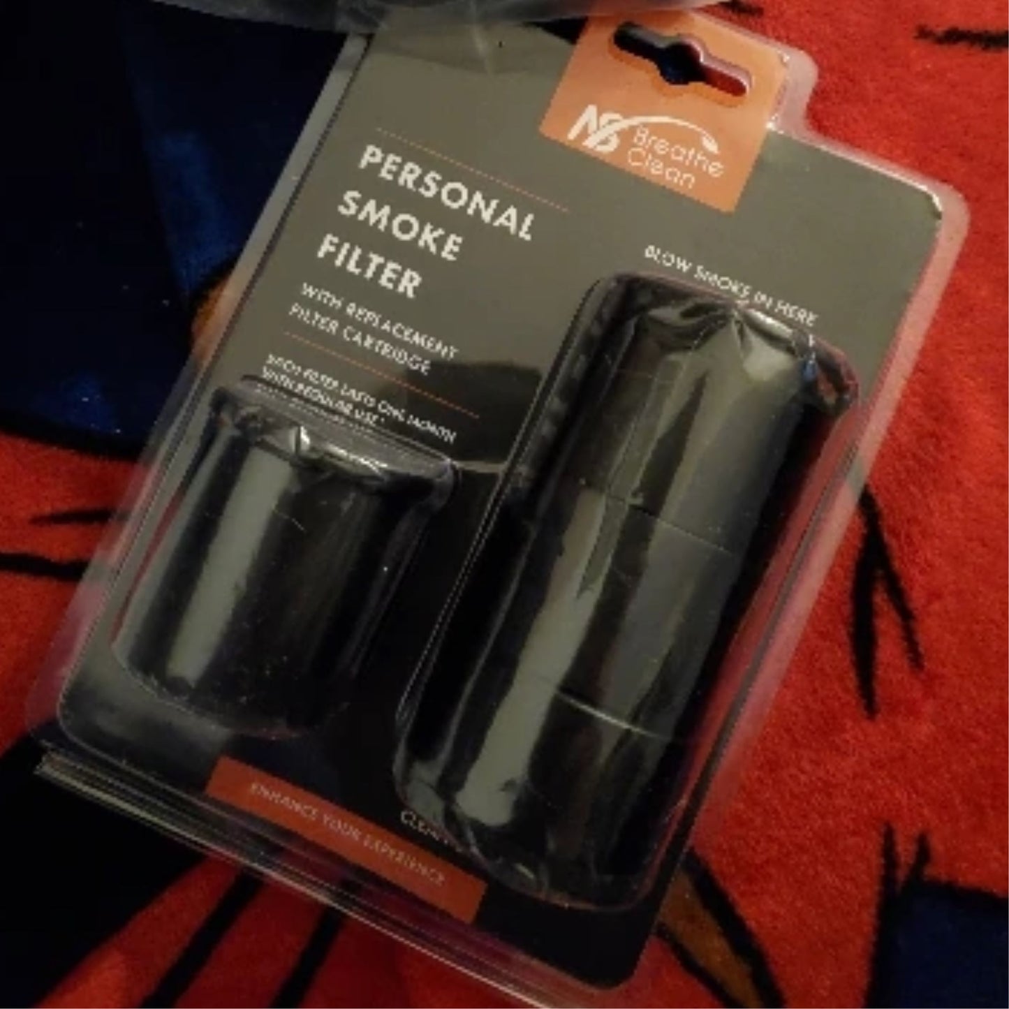 PERSONAL SMOKE FILTER SET WITH EXTRA HEPA FILTER REPLACEMENT CARTRIDGE