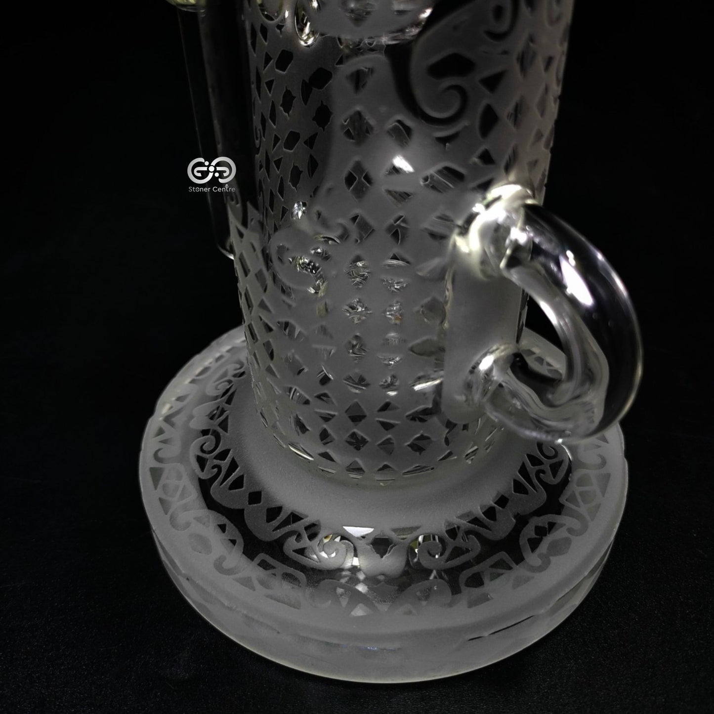 Glass Bong | ENGRAVED DYNASTY DAB RIG 14 MM JOINT WITH PERC 9 INCH
