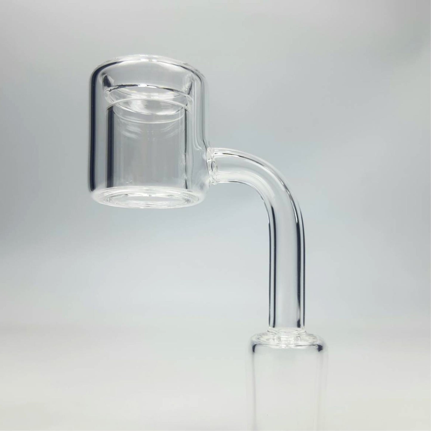 QUARTZ BOWL | DOUBLE LAYER QUARTZ BANGER 18MM & 90 DEGREE WITH GLASS CAP