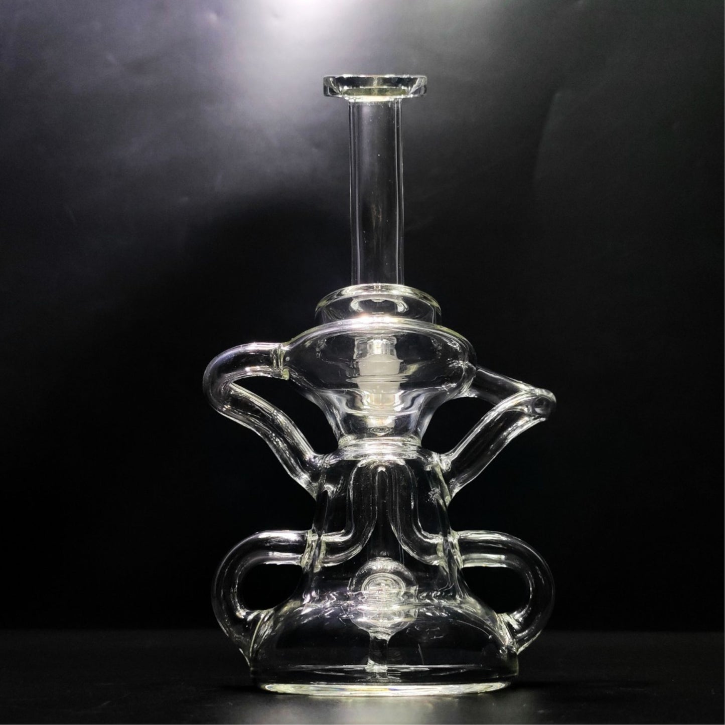 Glass Bong | DOUBLE RECYCLER DISPERSER BUBBLER OIL RIG 8.5 INCH