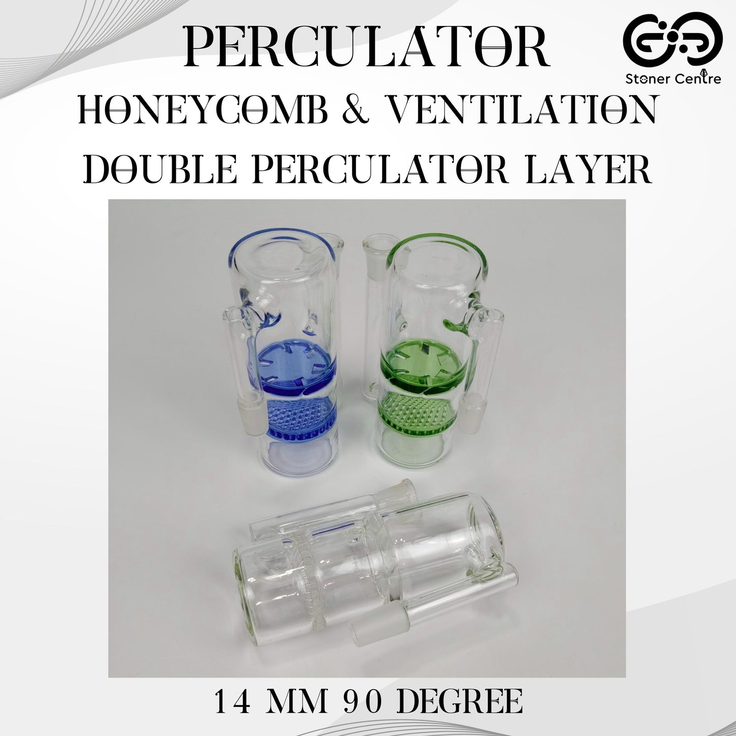 PERCULATOR | HONEYCOMB & VENTILATION 14 MM 90 DEGREE DOUBLE PERCULATOR LAYER